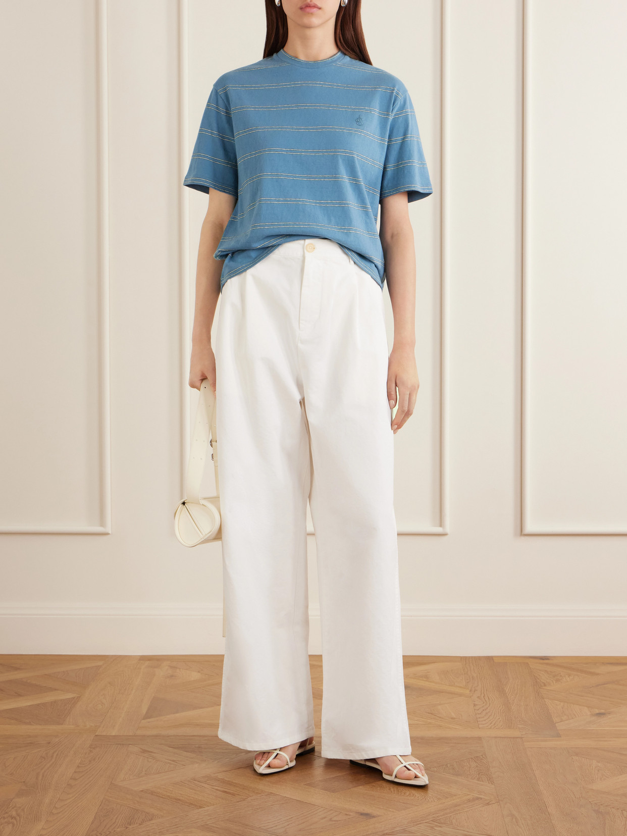Logo-Embossed Striped Cotton T-Shirt