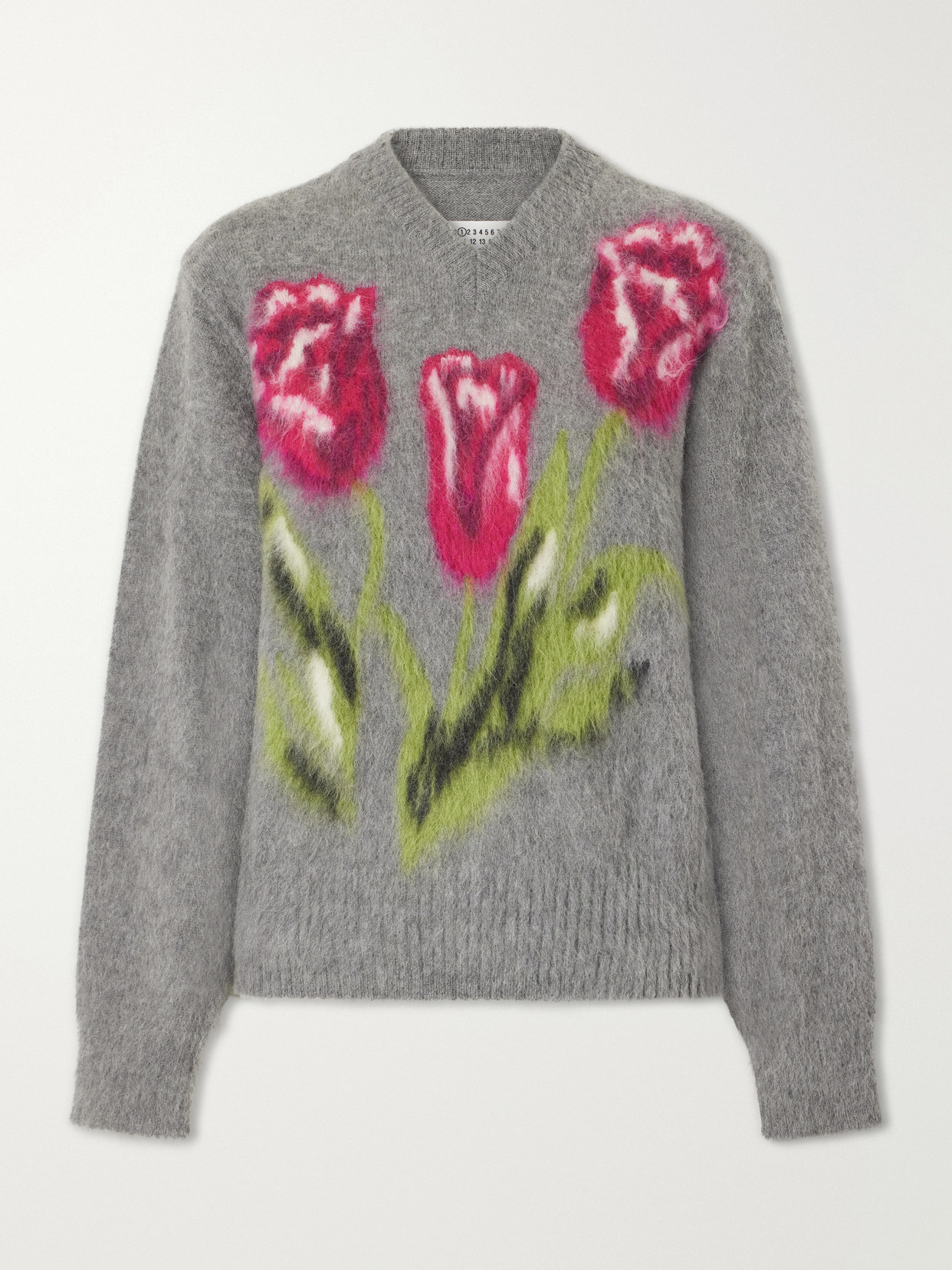 Floral Intarsia-Knit Brushed Wool-Blend Sweater