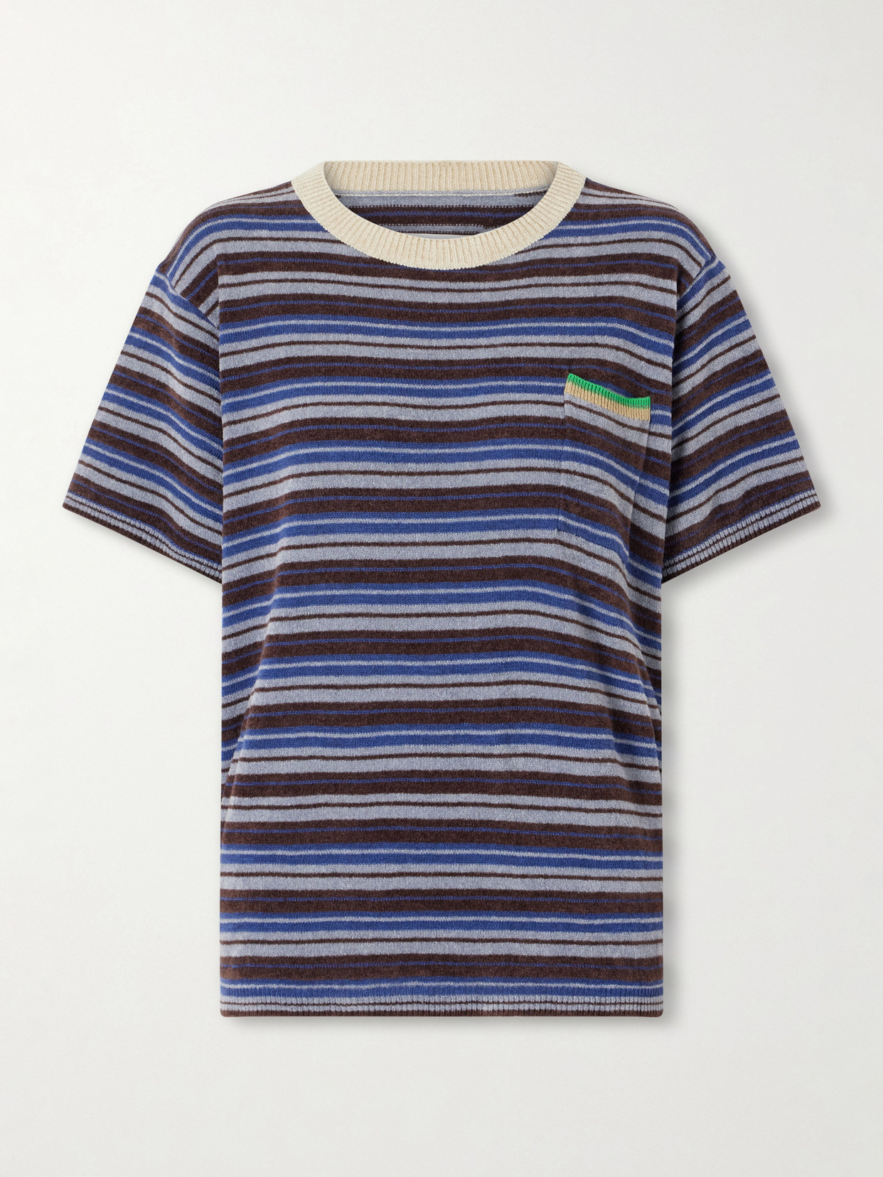 Maison Margiela Striped Knitted T-shirt In Multi