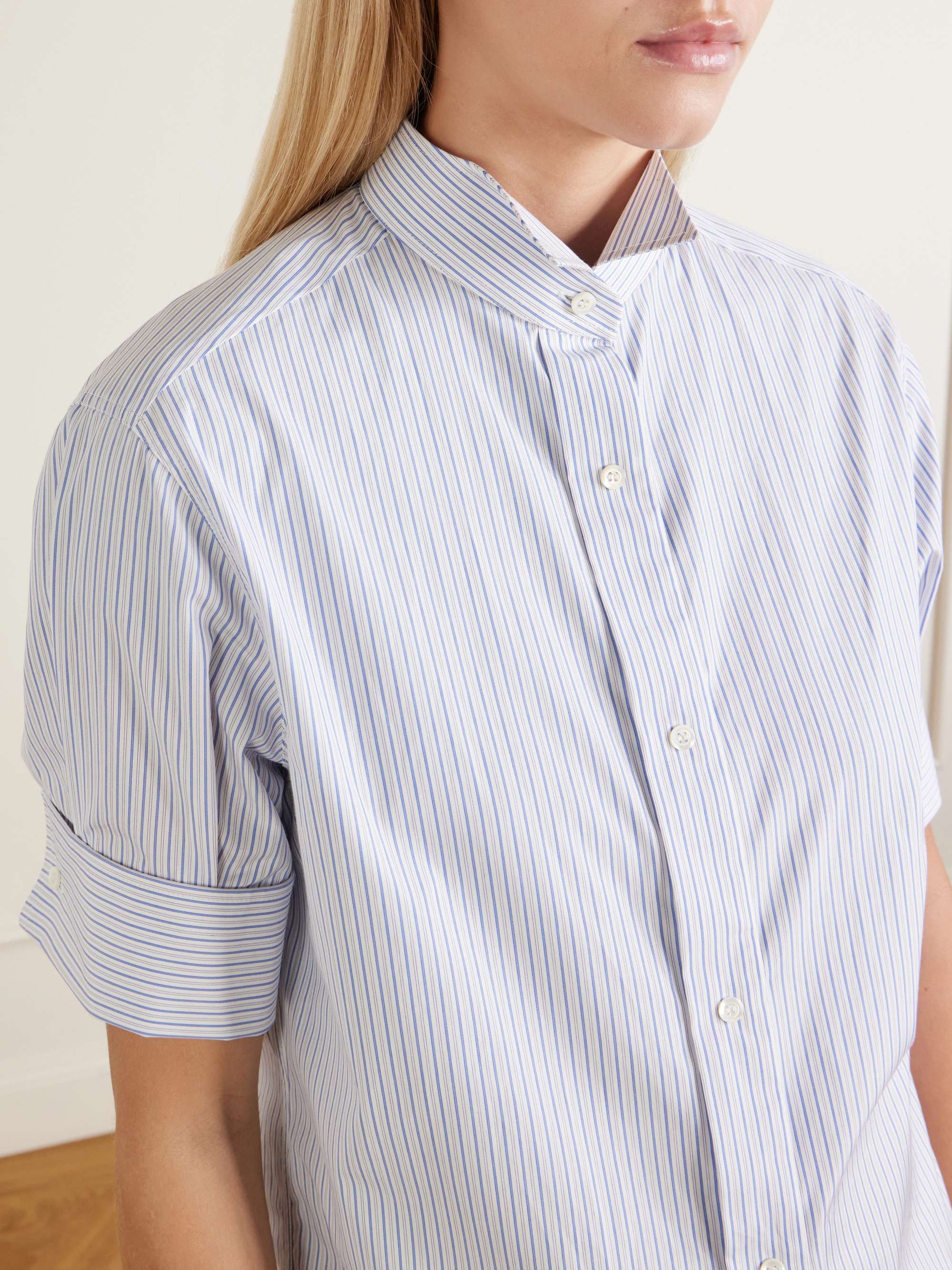 MAISON MARGIELA Striped cotton-poplin shirt | NET-A-PORTER