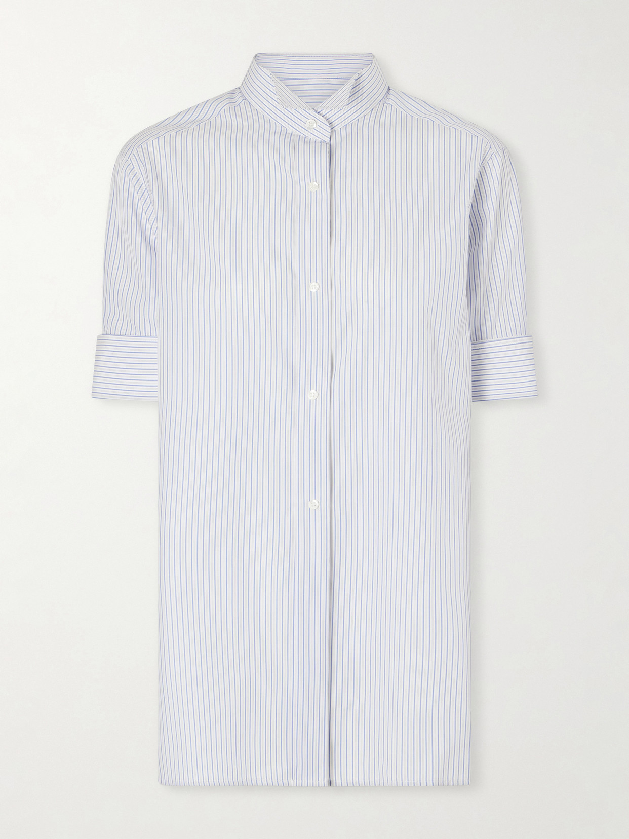 Maison Margiela Striped Cotton-poplin Shirt In Blue