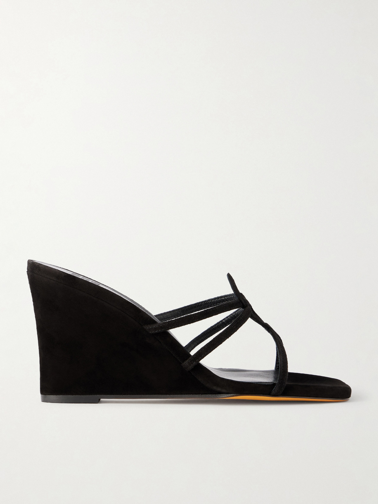 Maryam Nassir Zadeh 70 Opera Suede Wedge Sandals In Black