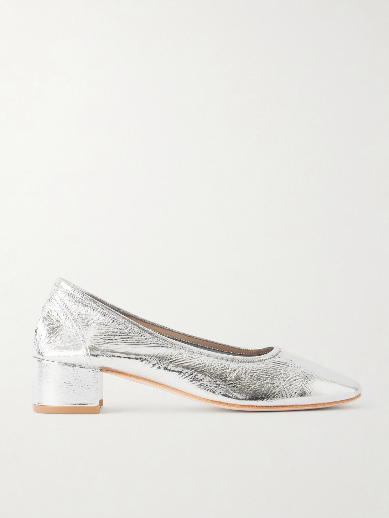 Maryam Nassir Zadeh 40 Roberta Leather Ballet Flats In Silver