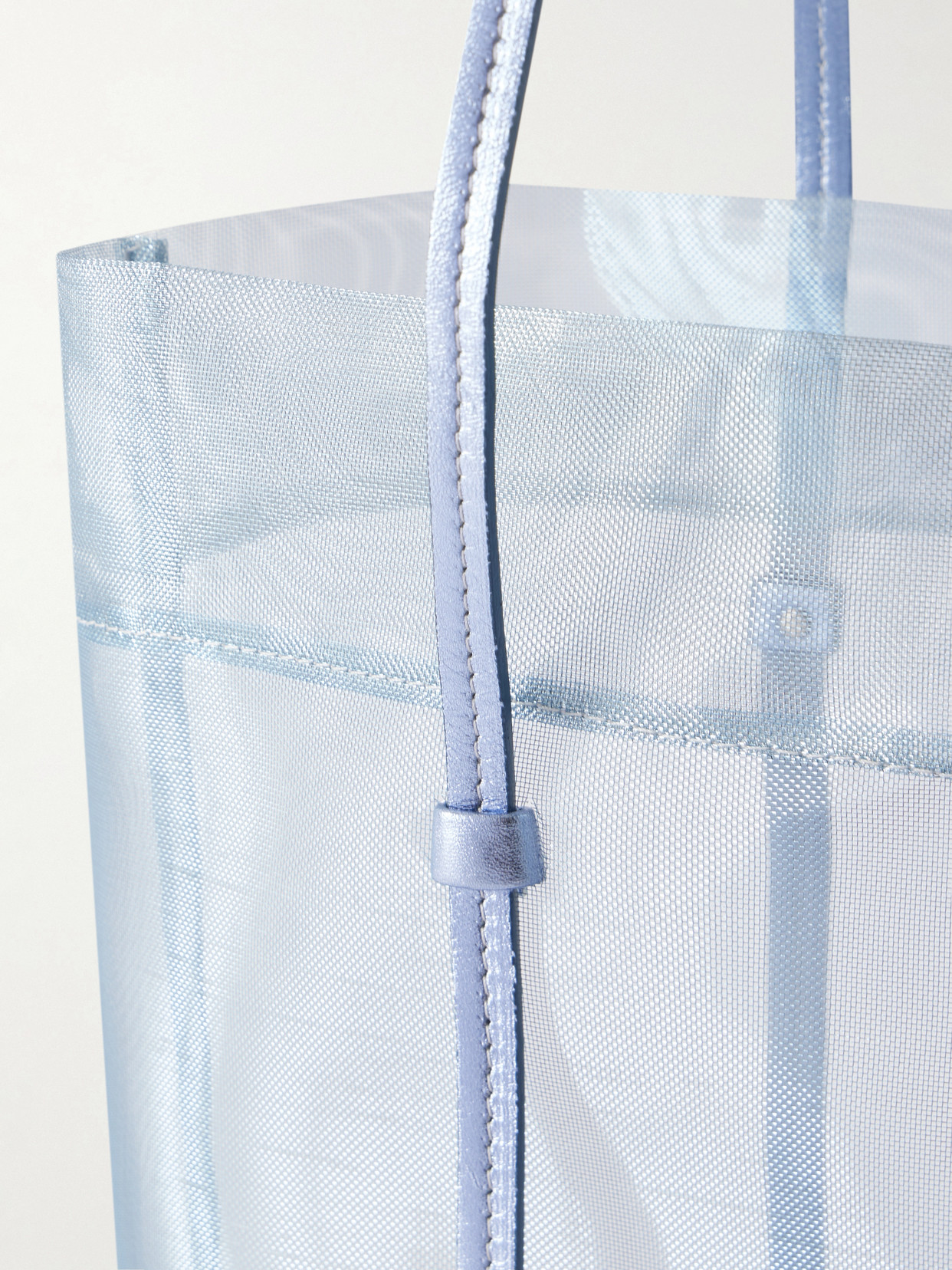 Bonita Leather-Trimmed Mesh Tote