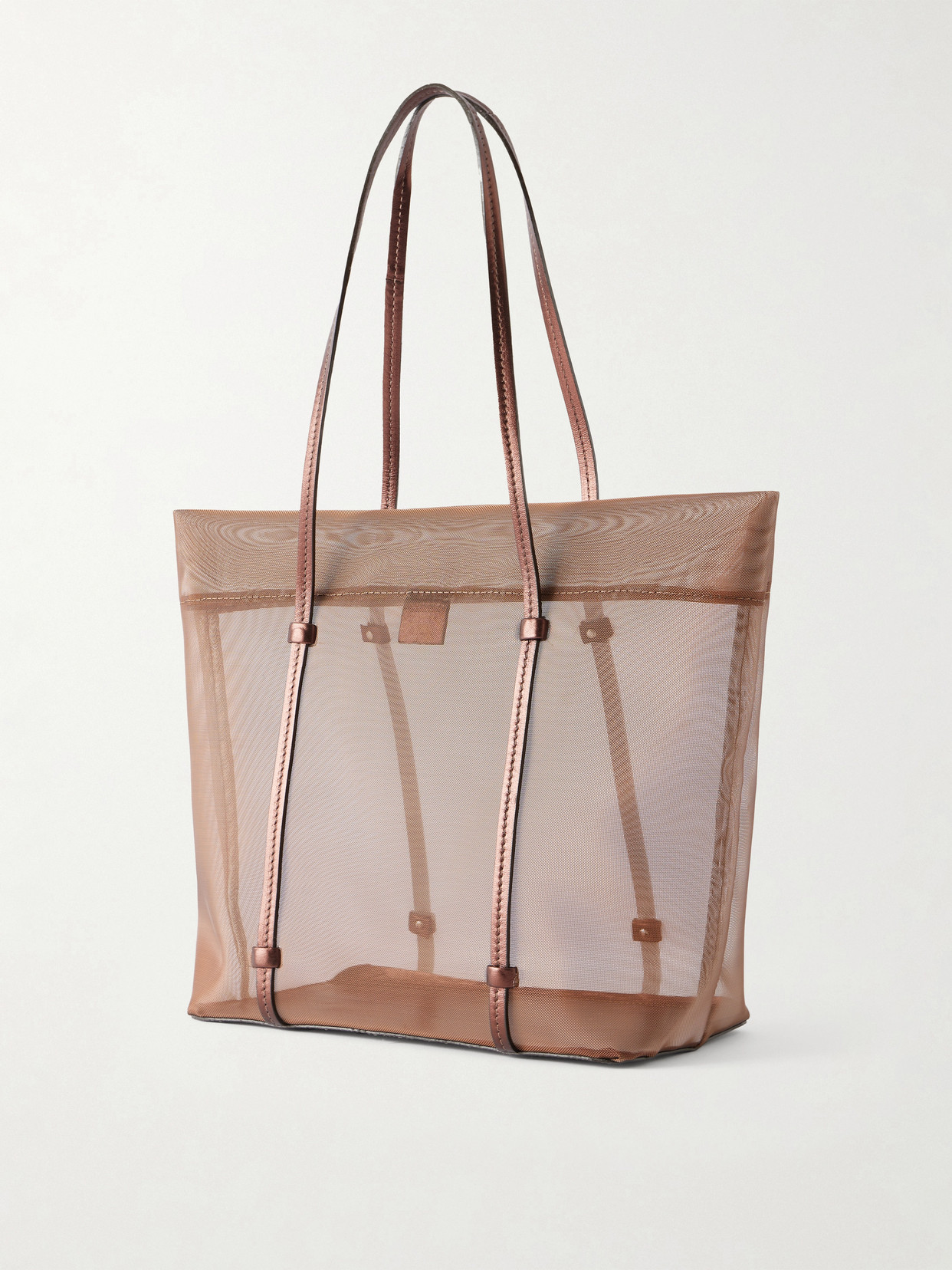 Bonita Leather-Trimmed Mesh Tote