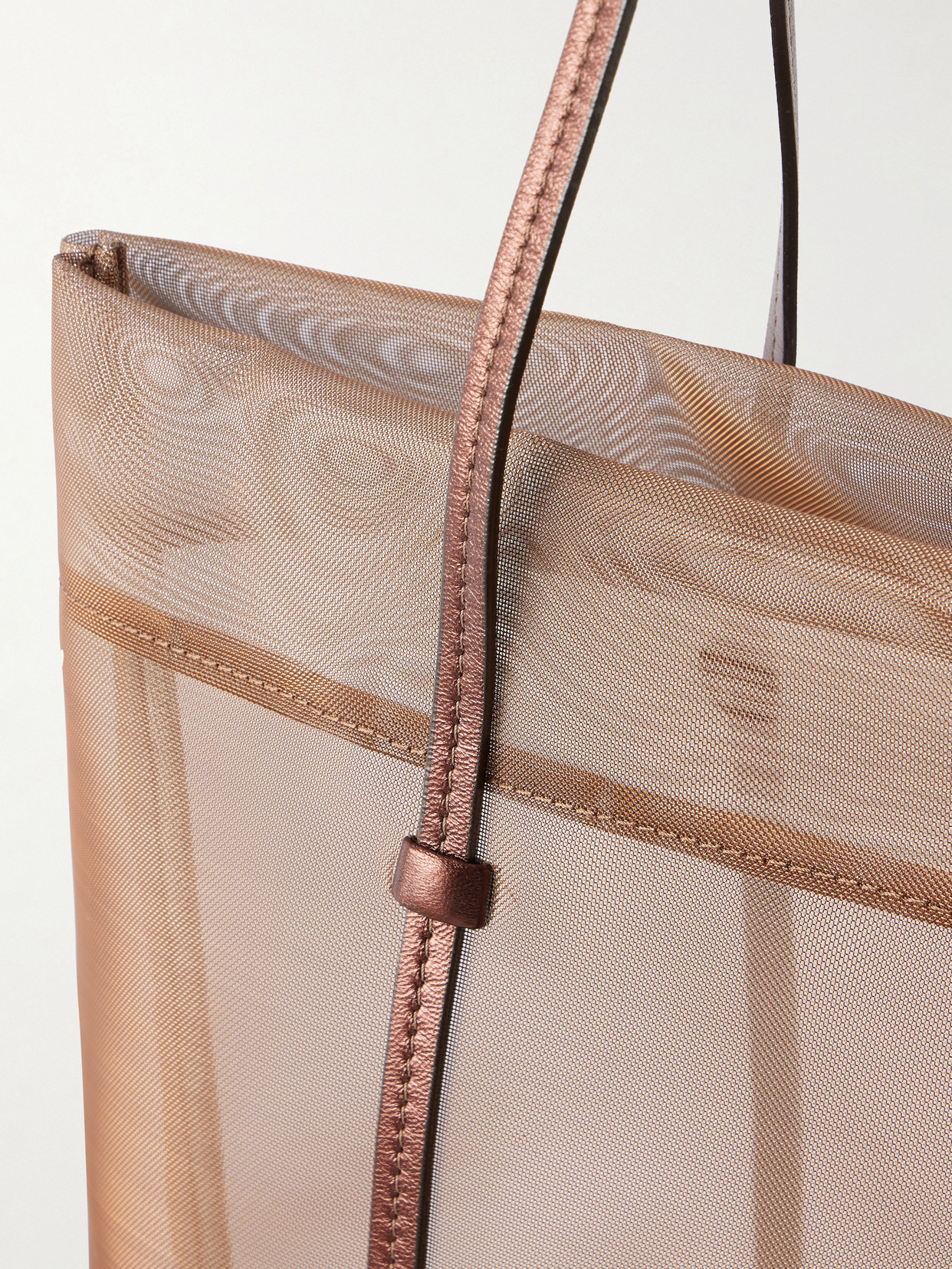 Bonita Leather-Trimmed Mesh Tote