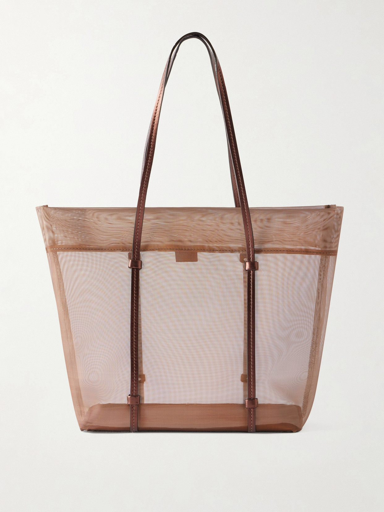Bonita Leather-Trimmed Mesh Tote