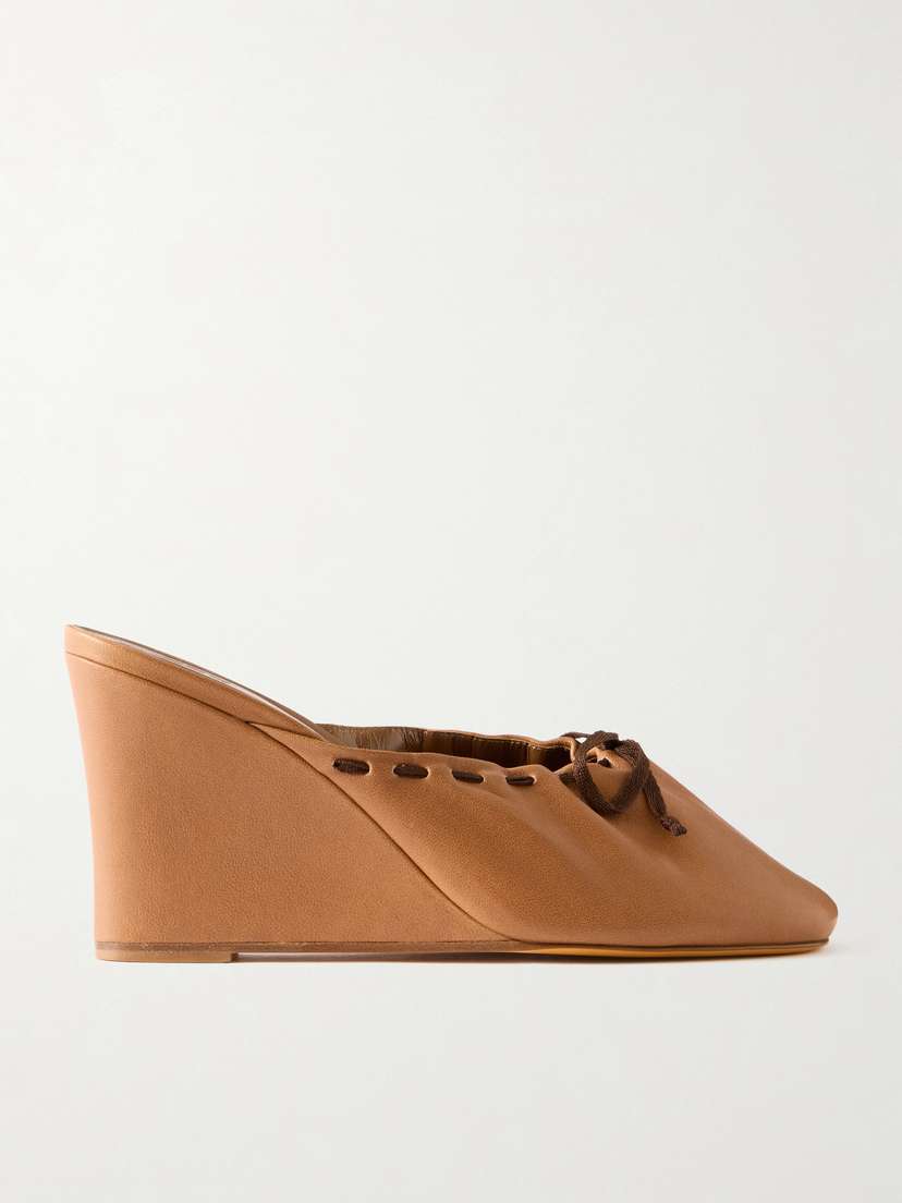 Maryam Nassir Zadeh Ballet Leather Wedge Mules