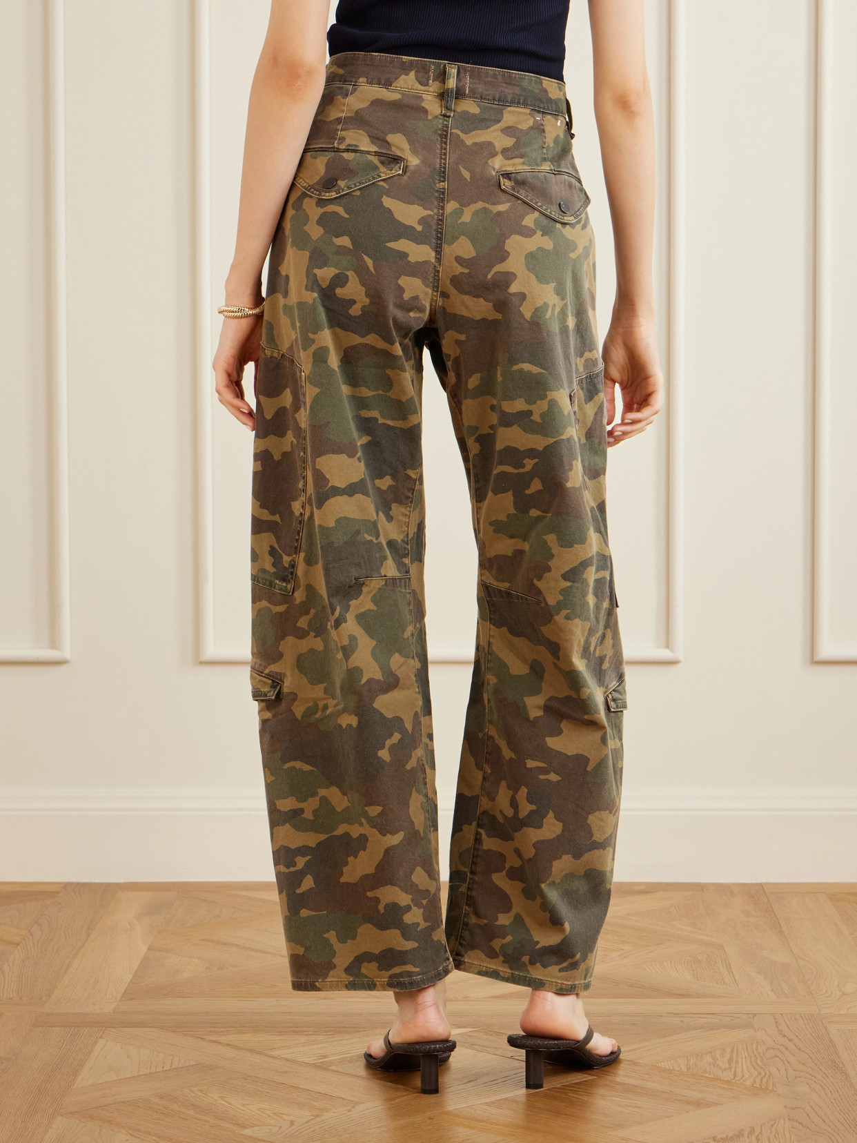 Citizen Of Humanity Flight Printed Mid-rise Straight-leg Cotton-blend Twill Cargo Pants In Green