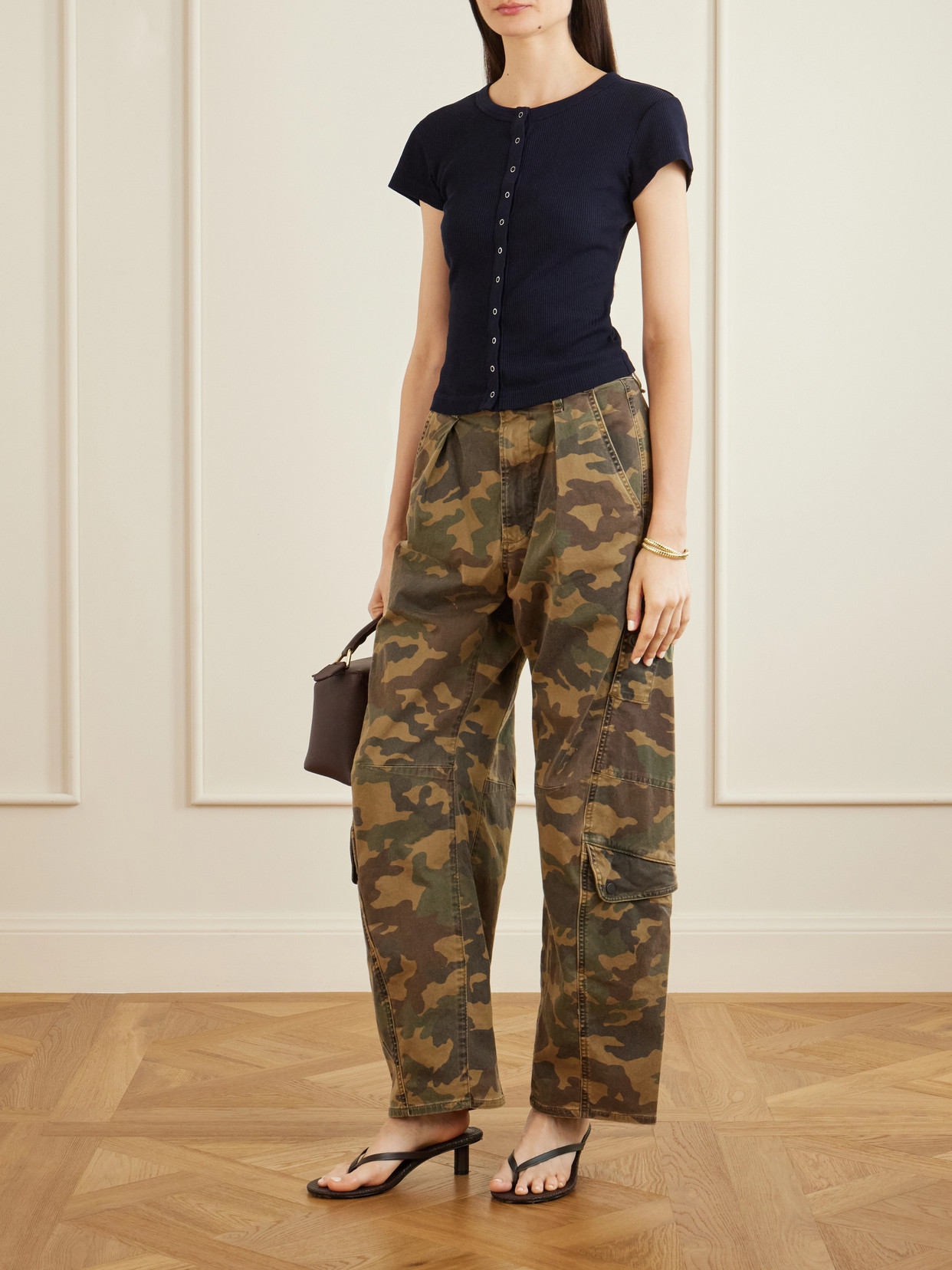 Citizen Of Humanity Flight Printed Mid-rise Straight-leg Cotton-blend Twill Cargo Pants In Green