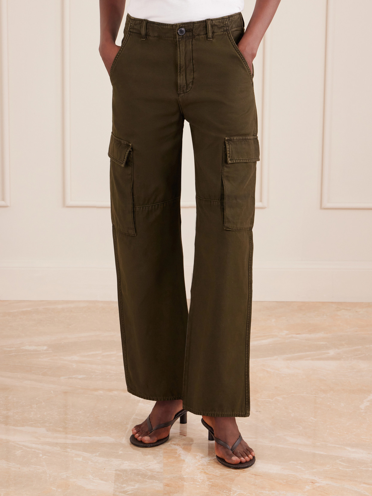 Citizen Of Humanity Citizens Of Humanity Esme Cotton Cargo Trousers In Green