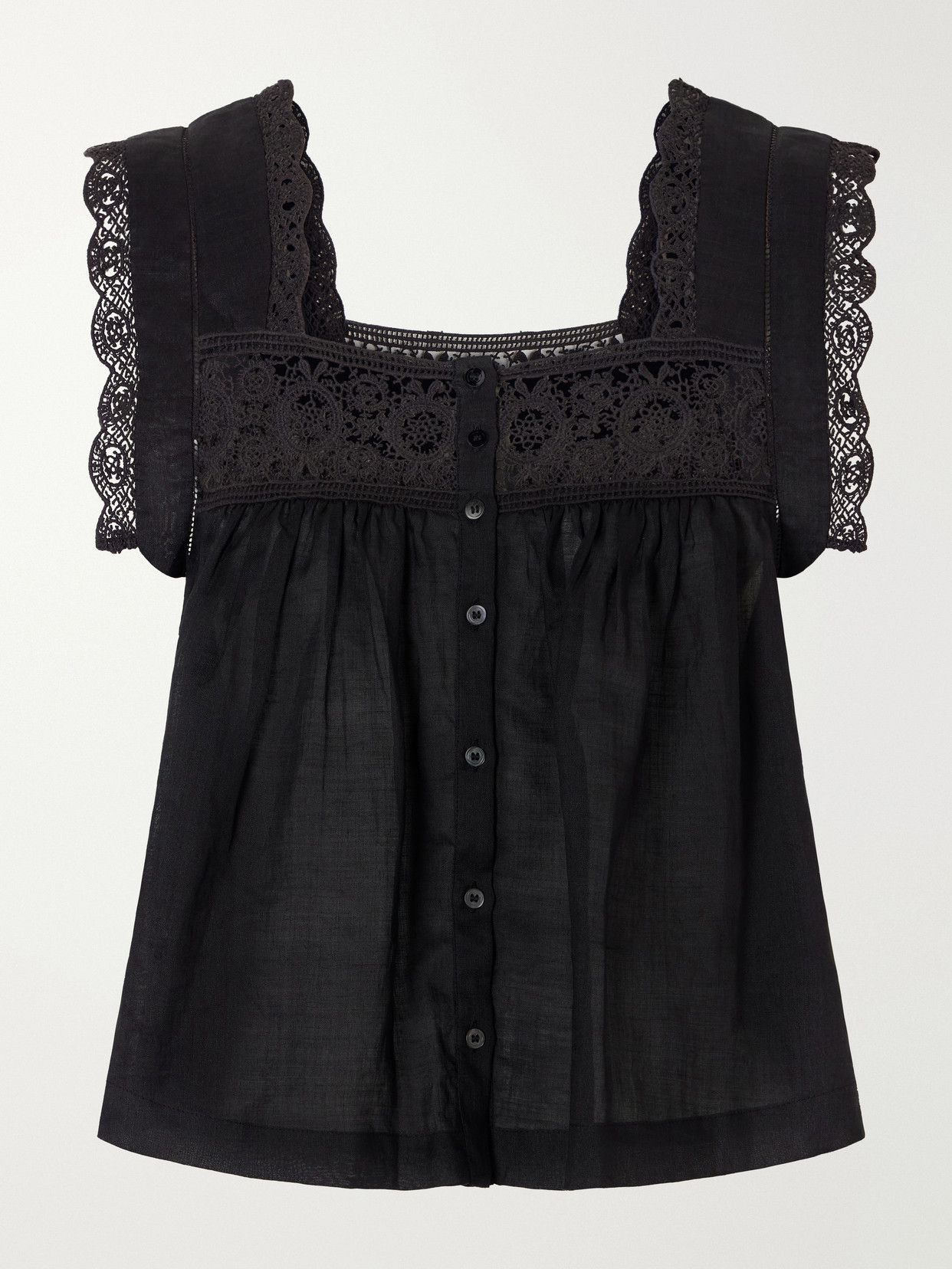 Citizen Of Humanity Mia Embroidered Pleated Ramie Blouse In Black