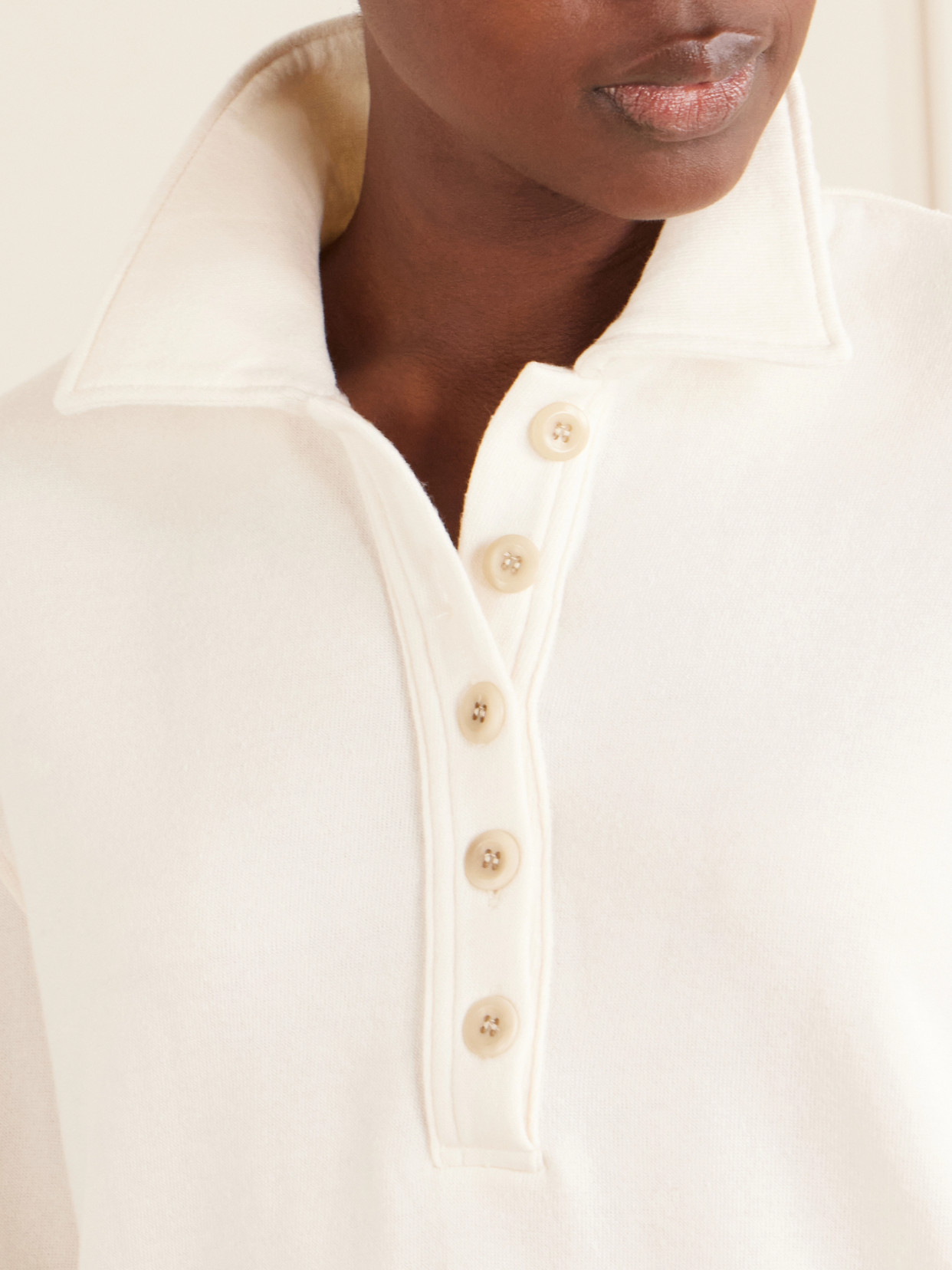 Citizen Of Humanity Vintage Inspired Polo Sweatshirt In White
