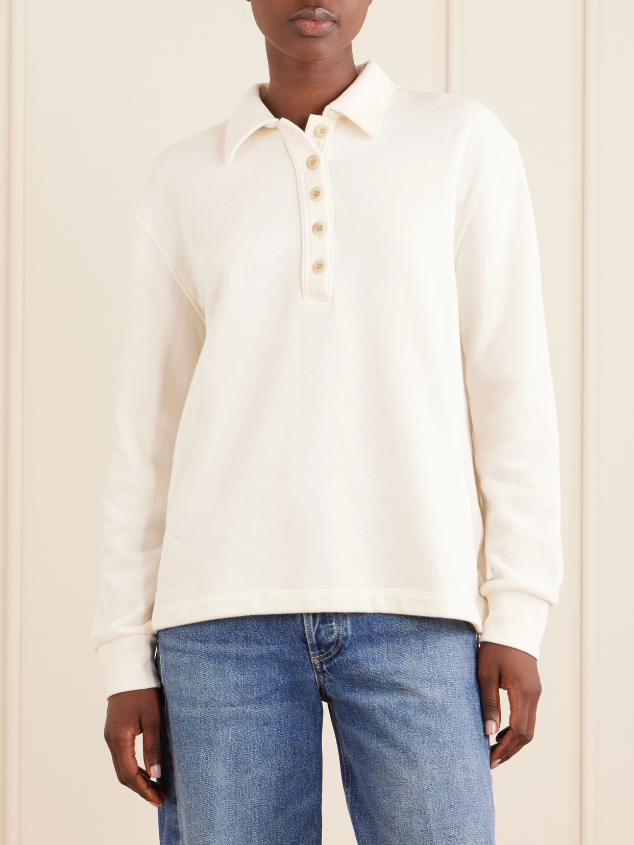 Citizen Of Humanity Vintage Inspired Polo Sweatshirt In White