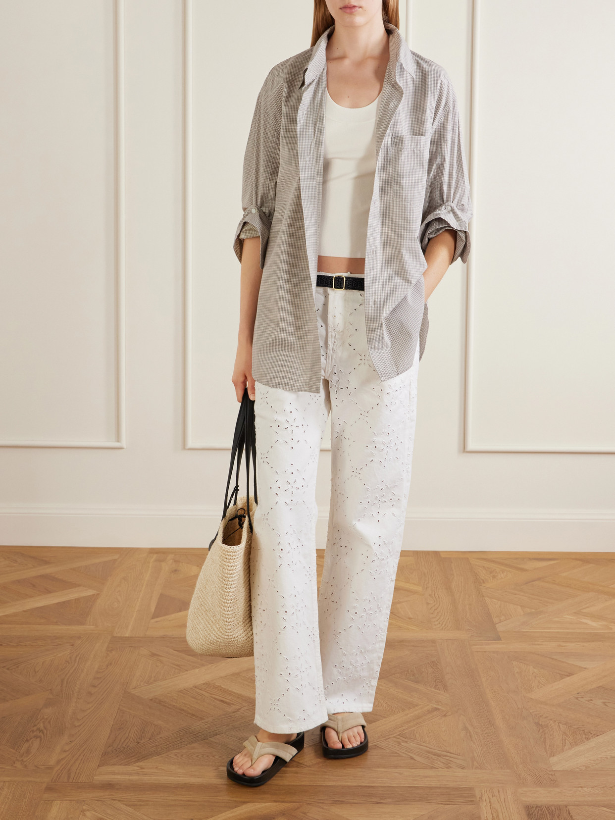 Lindz Mid-Rise Embroidered Straight-Leg Jeans