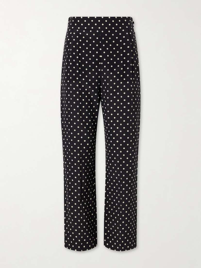 Valentino Garavani Polka-dot Silk Crepe De Chine Wide-leg Pants - Women's Clothing