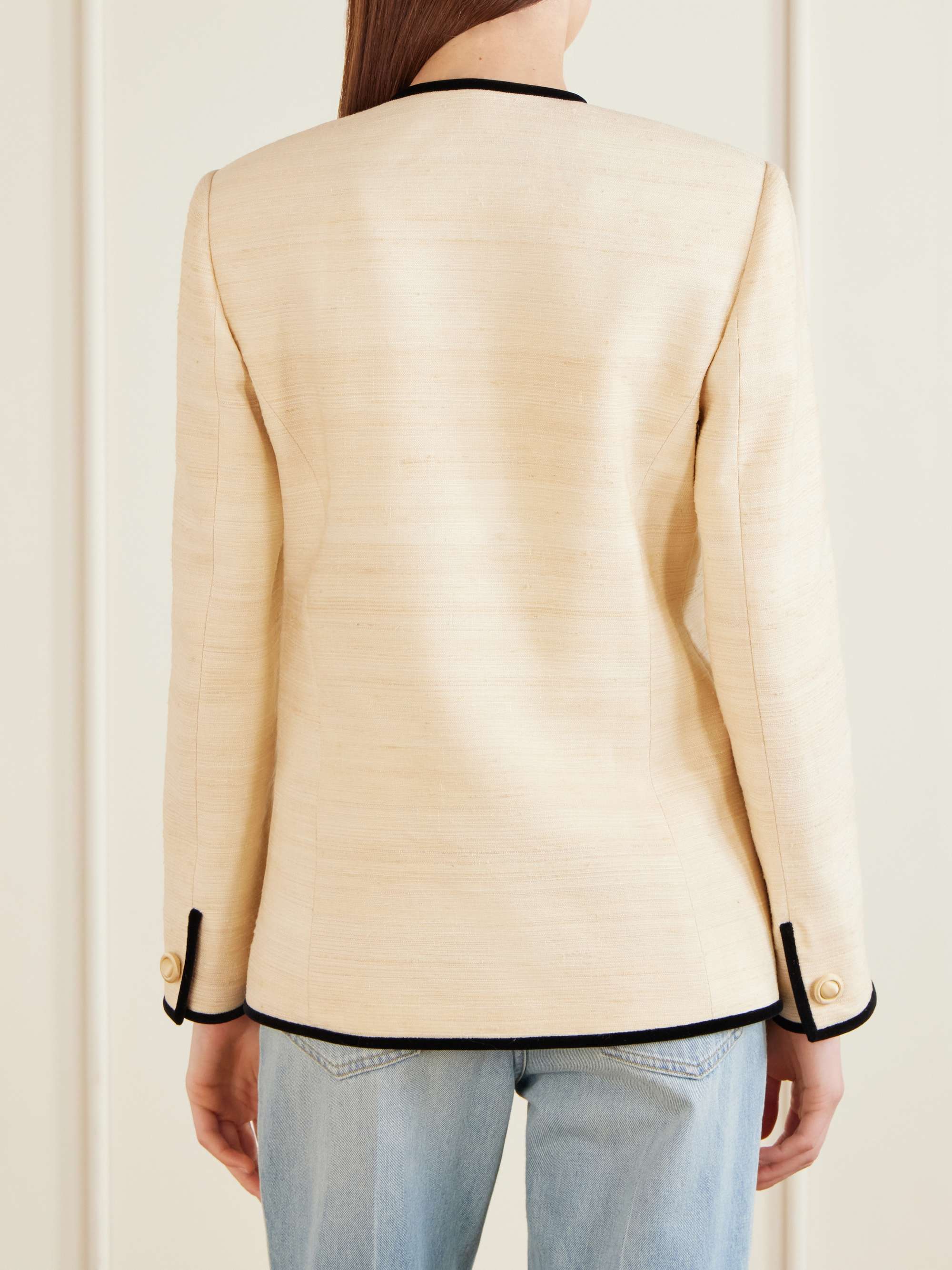 VALENTINO GARAVANI Silk and linen-blend canvas jacket | NET-A-PORTER