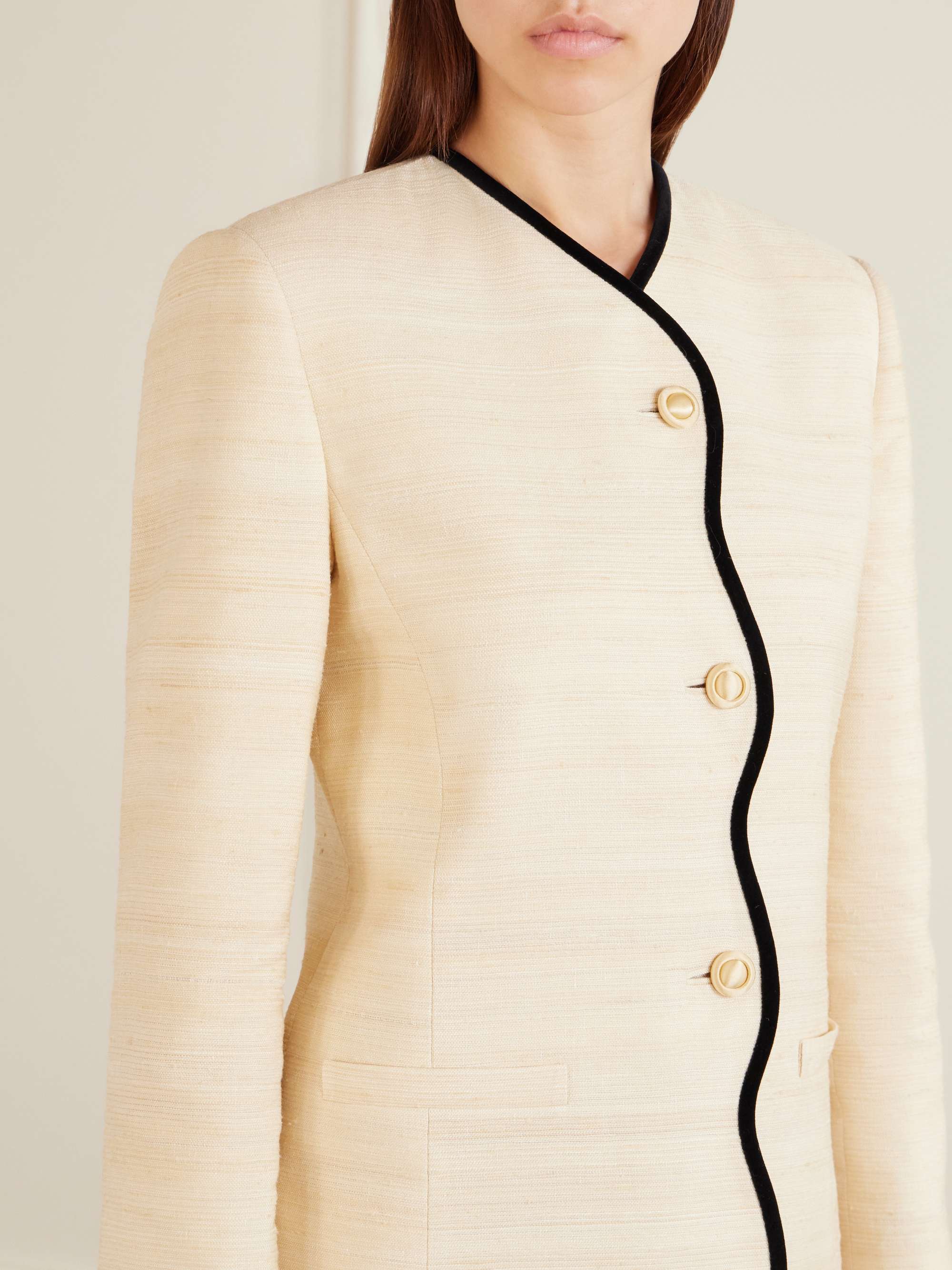 VALENTINO GARAVANI Silk and linen-blend canvas jacket | NET-A-PORTER