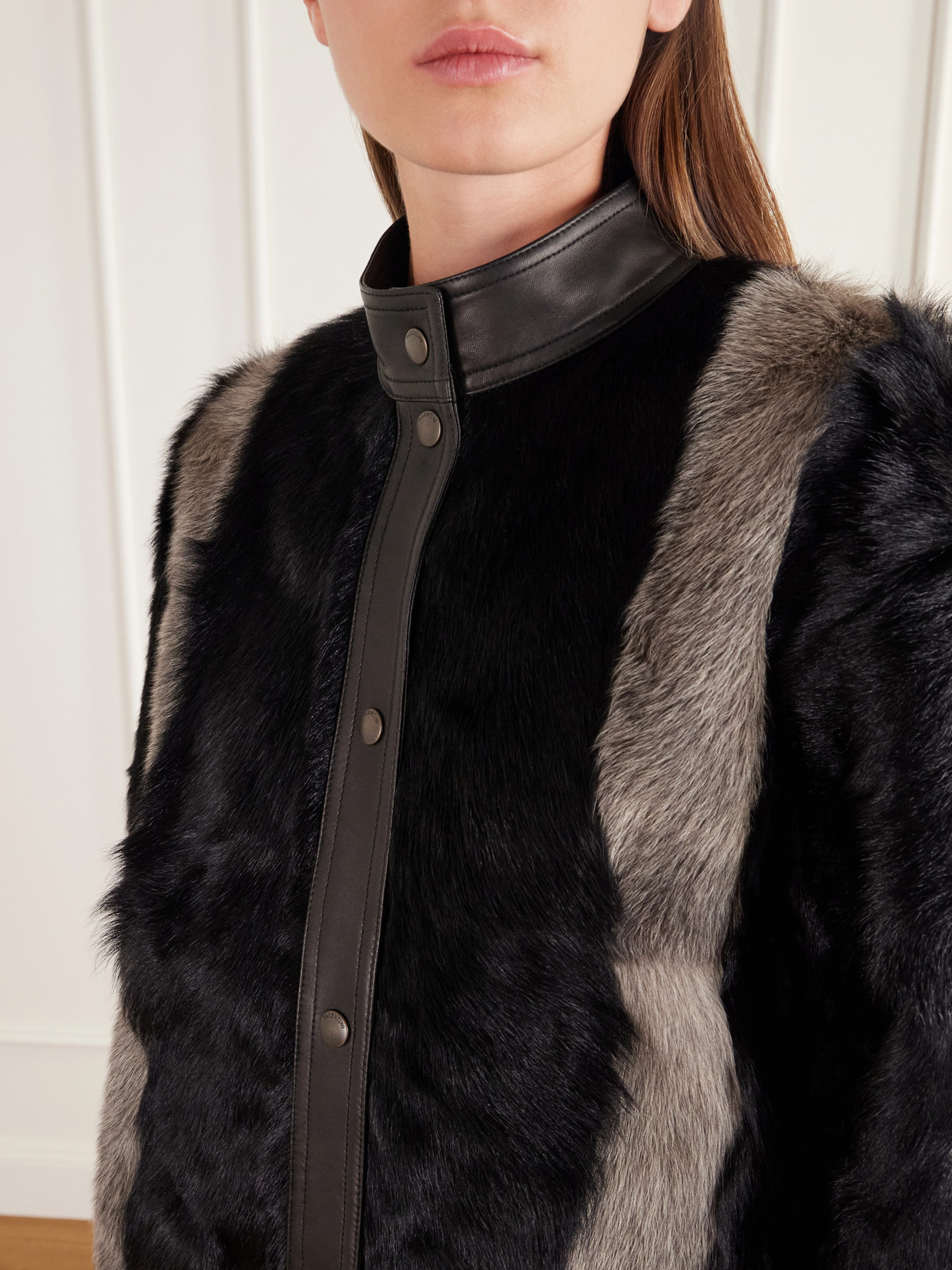 Garavani - Leather-Trimmed Shearling Jacket