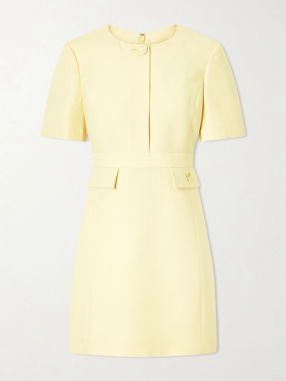 Wool and silk-blend crepe mini dress