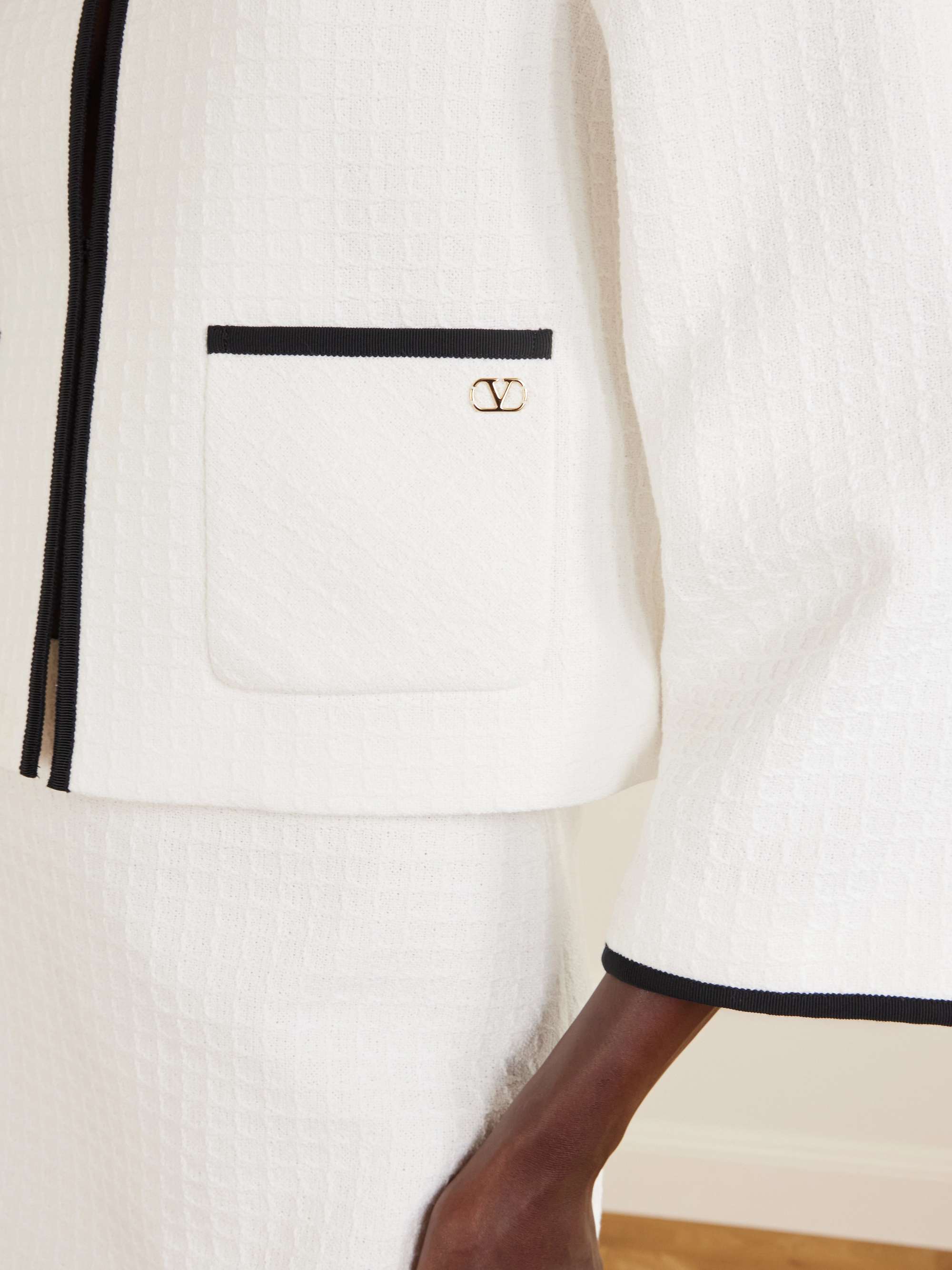 VALENTINO GARAVANI Canastrello cropped cotton-tweed jacket | NET-A