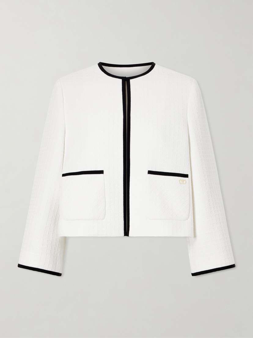 Valentino Garavani Canastrello Cropped Cotton-tweed Jacket