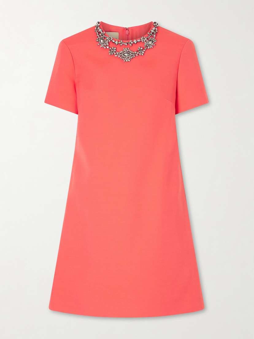 Valentino Garavani Crystal-embellished Wool And Silk-blend Crepe Mini Dress | Thumbnail 5 Valentino Garavani Crystal-embellished Wool And Silk-blend Crepe Mini Dress | Thumbnail 5