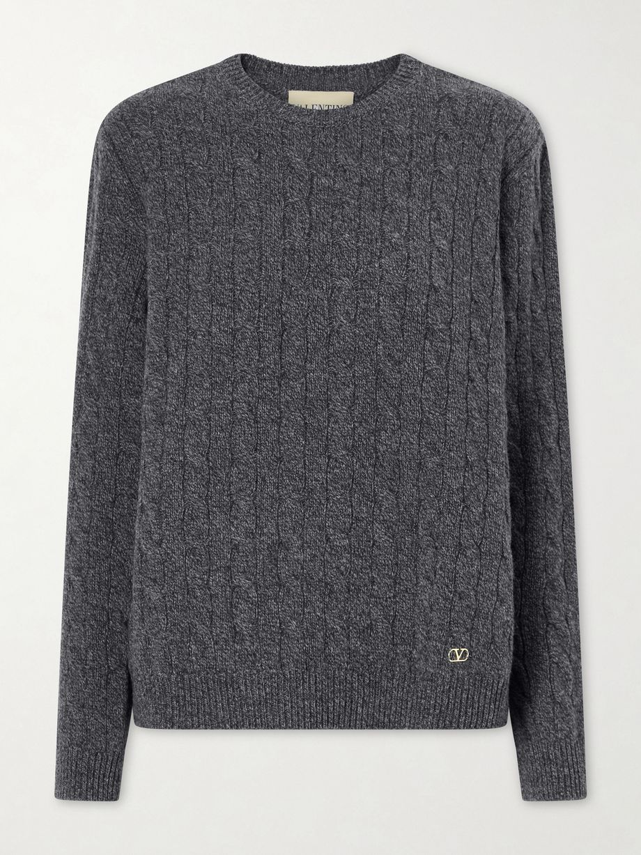 Cable-knit virgin wool sweater