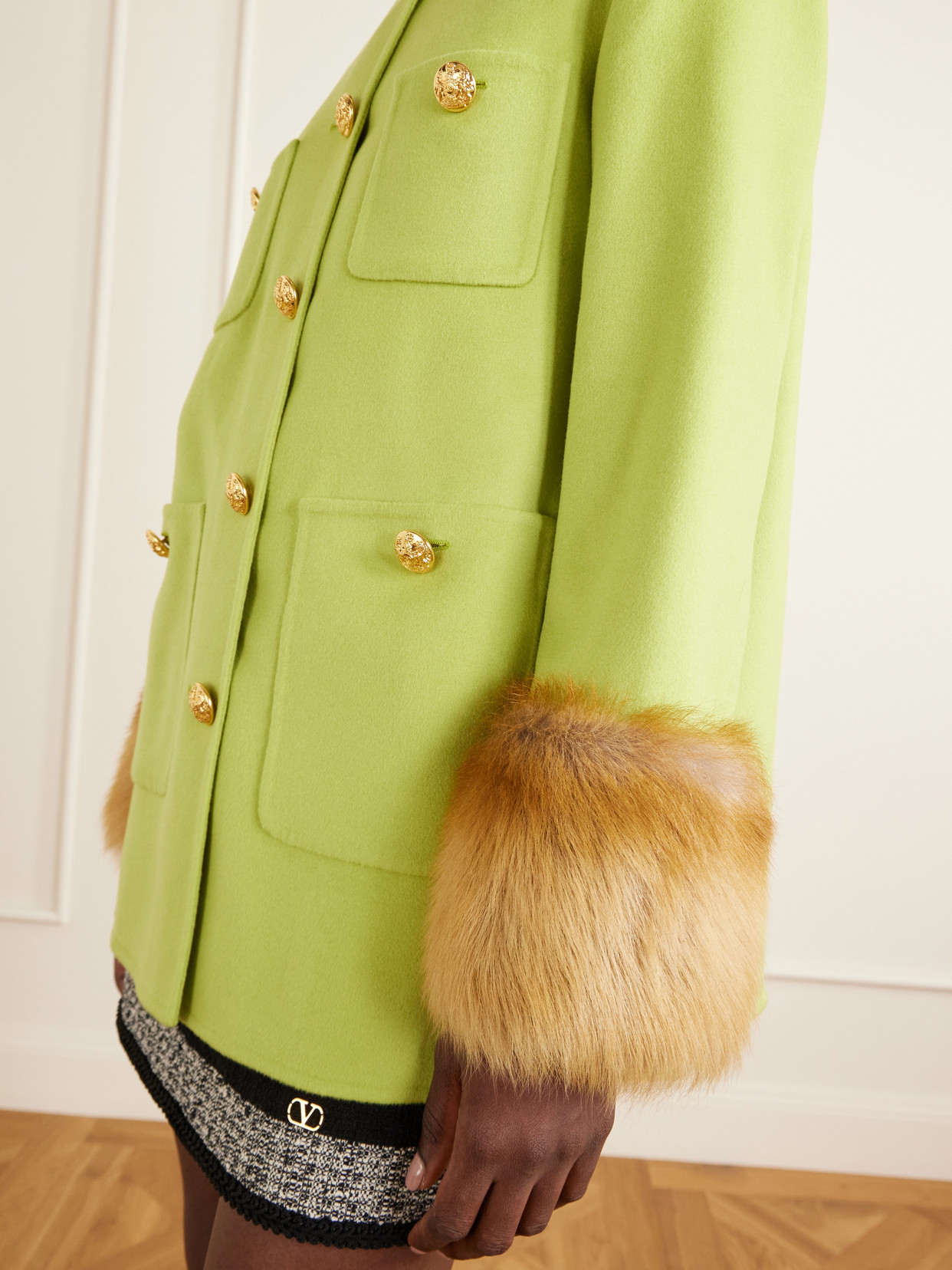 Garavani - Shearling-Trimmed Wool And Cashmere-Blend Coat