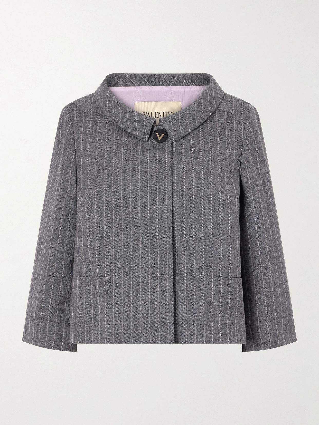 Striped wool grain de poudre jacket