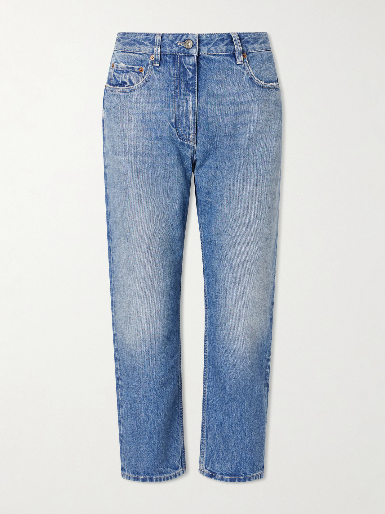 Valentino Mid-rise Straight-leg Jeans In Blue