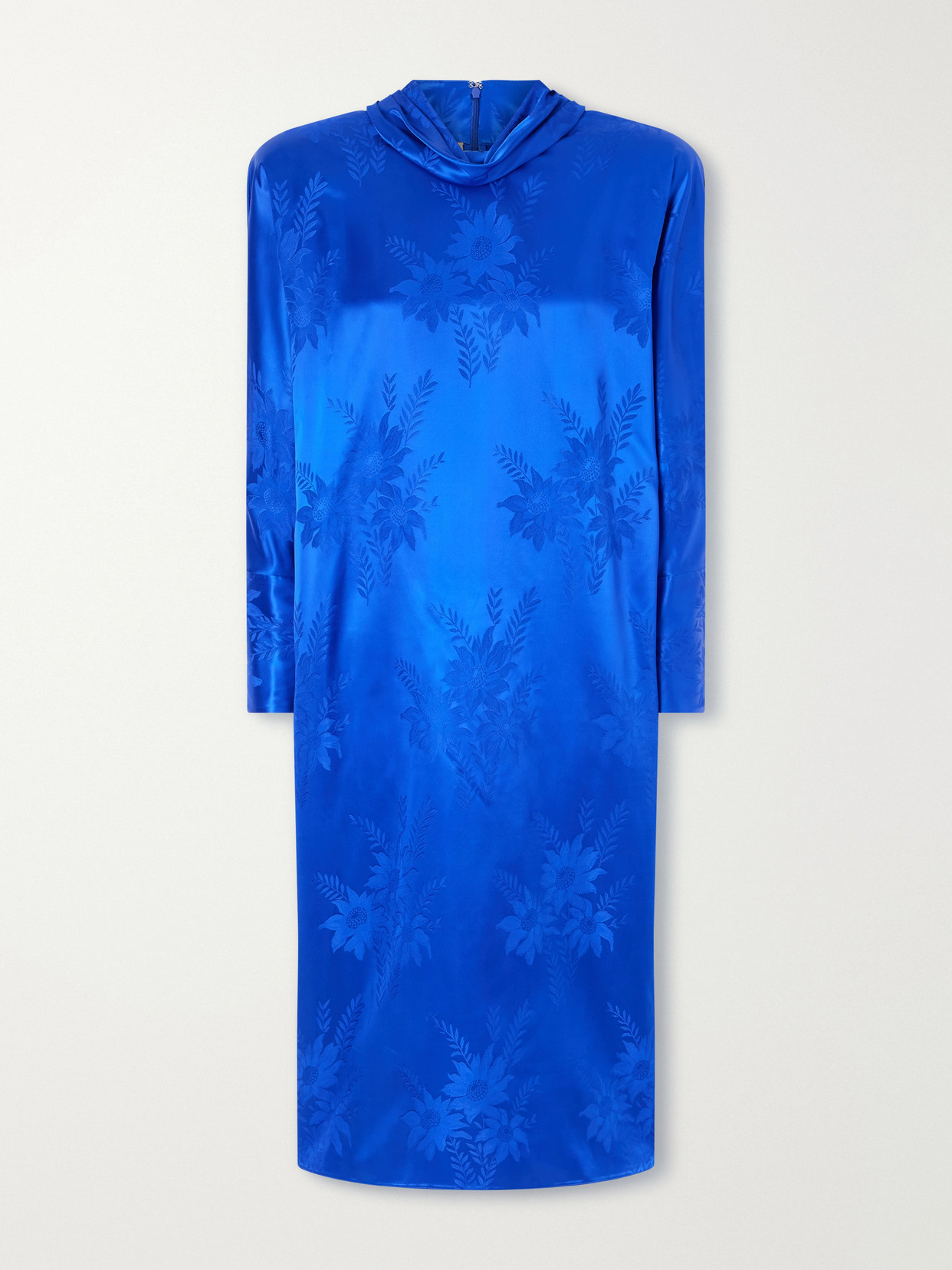 Valentino Silk-blend Jacquard Midi Dress In Blue