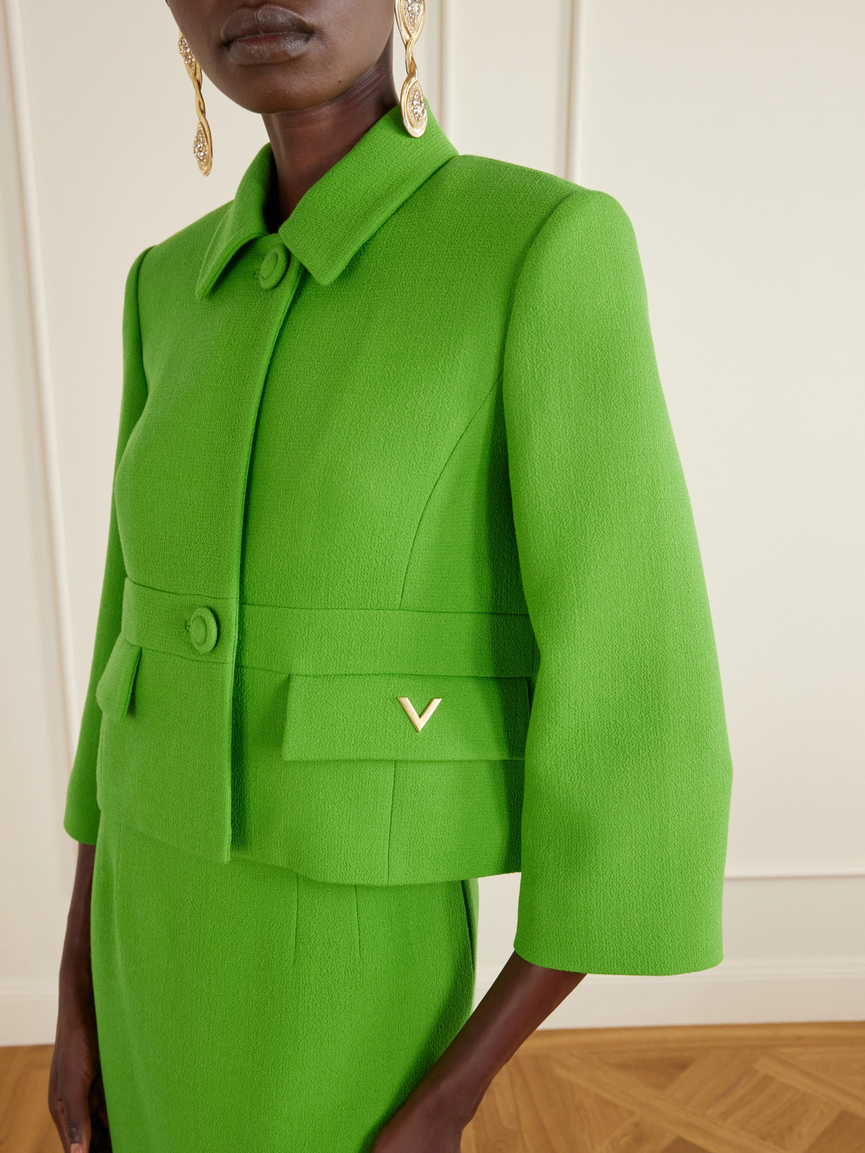 Garavani - Cropped Wool-Crepe Jacket