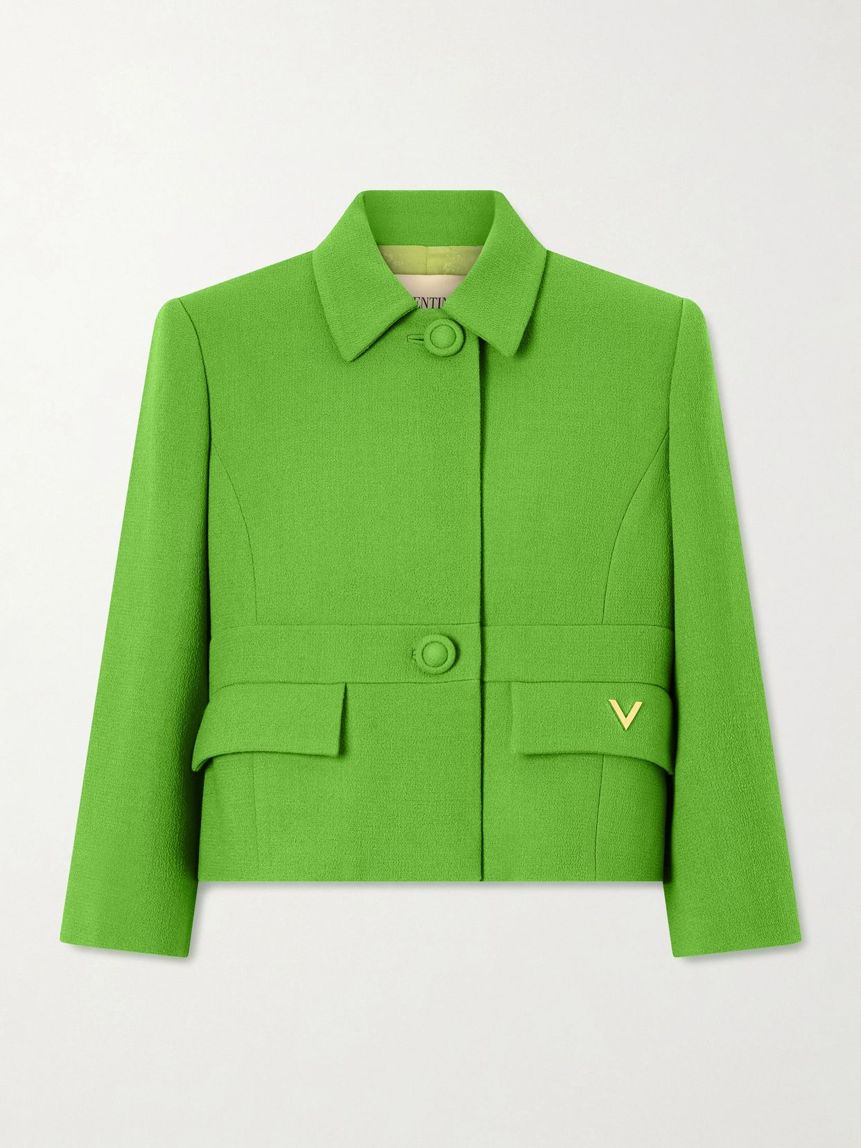Cropped wool-crepe jacket