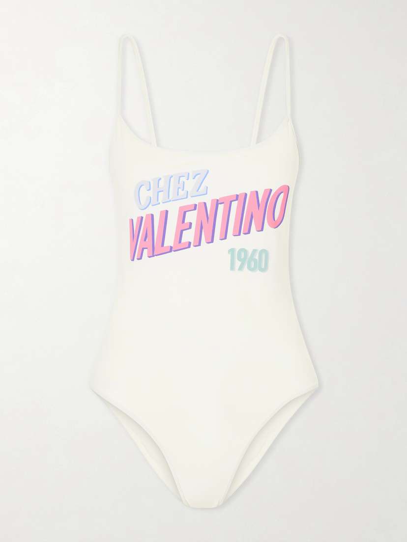 Valentino Garavani Logo Print Swimsuit | Thumbnail 5