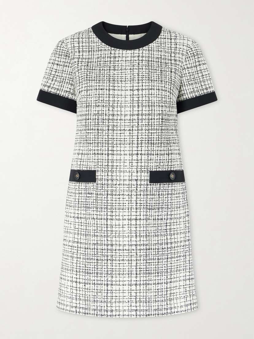 Valentino Garavani Checked Cotton-blend Tweed Mini Dress