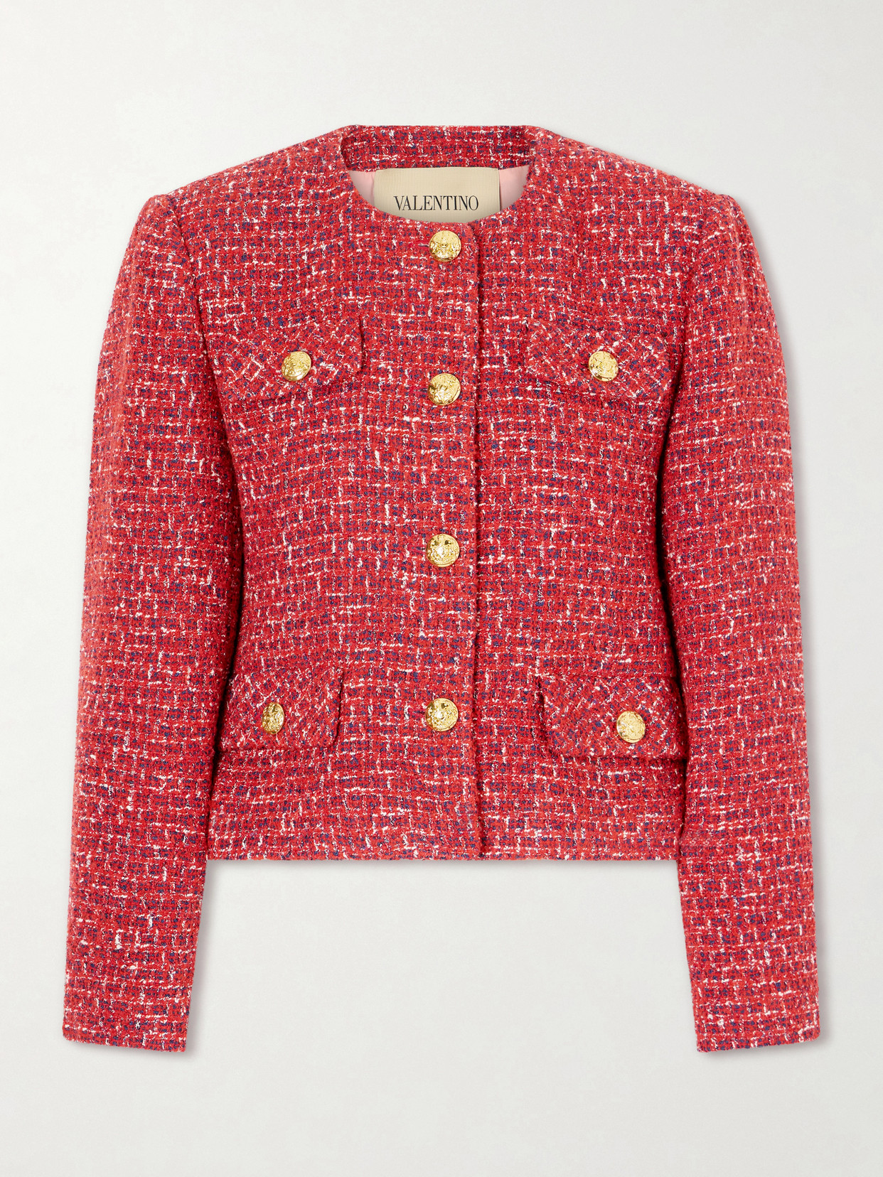 Valentino Tweed Jacket In Red