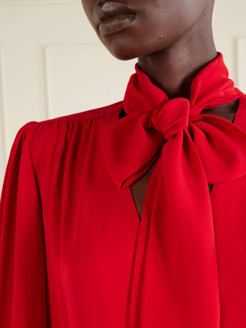 Valentino Garavani Scarf-detailed Silk Georgette Blouse | Thumbnail 5 Valentino Garavani Scarf-detailed Silk Georgette Blouse | Thumbnail 5