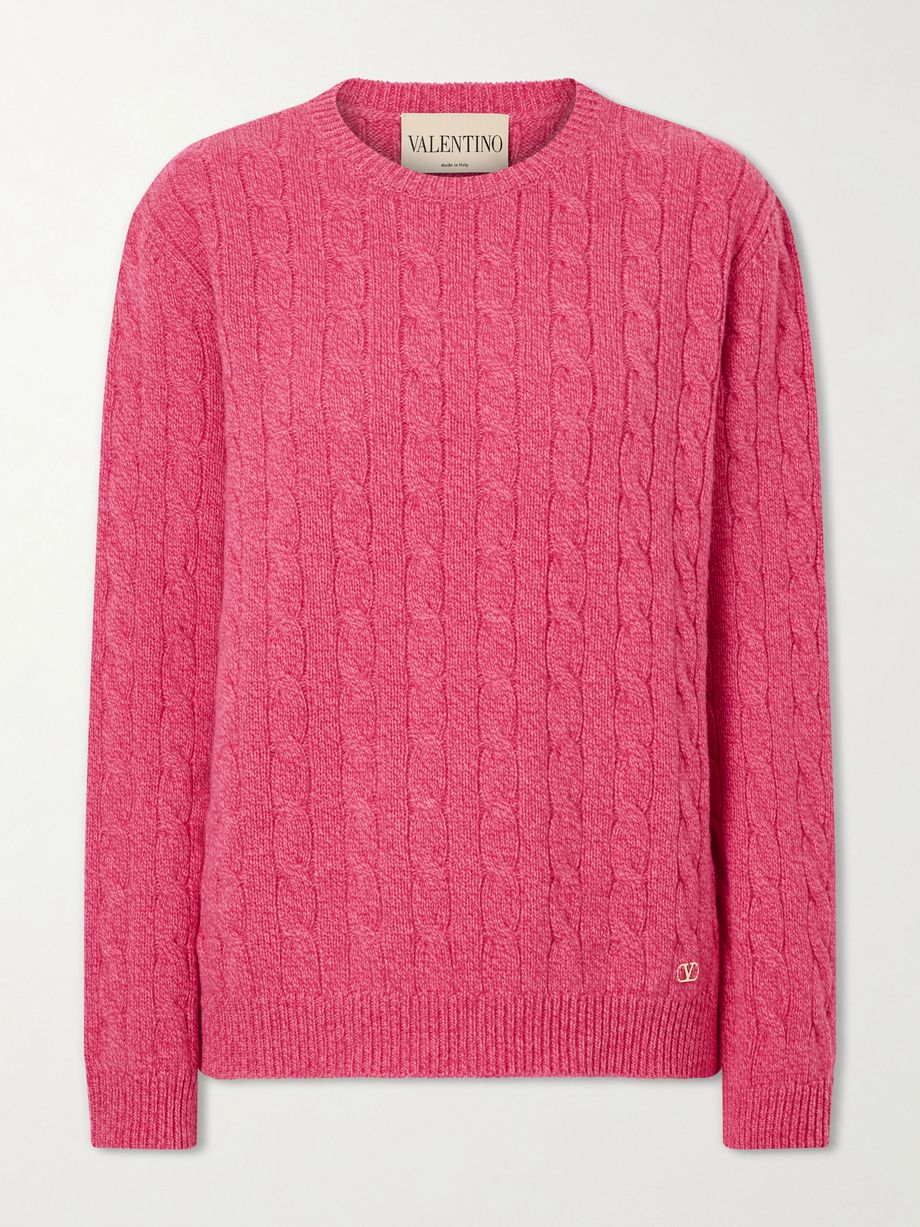 Cable-knit virgin wool sweater