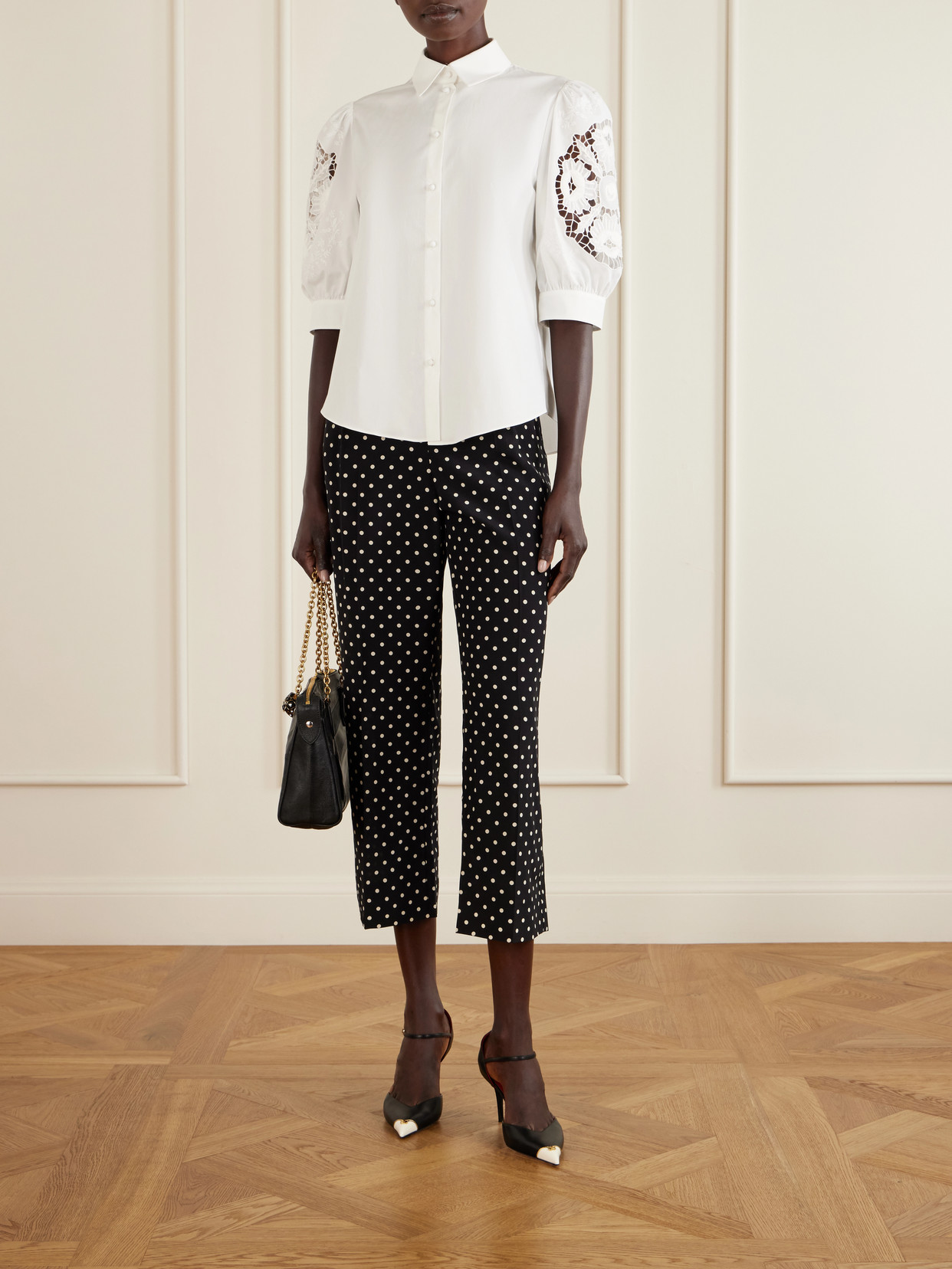 Garavani - Broderie Anglaise-Trimmed Cotton-Poplin Shirt