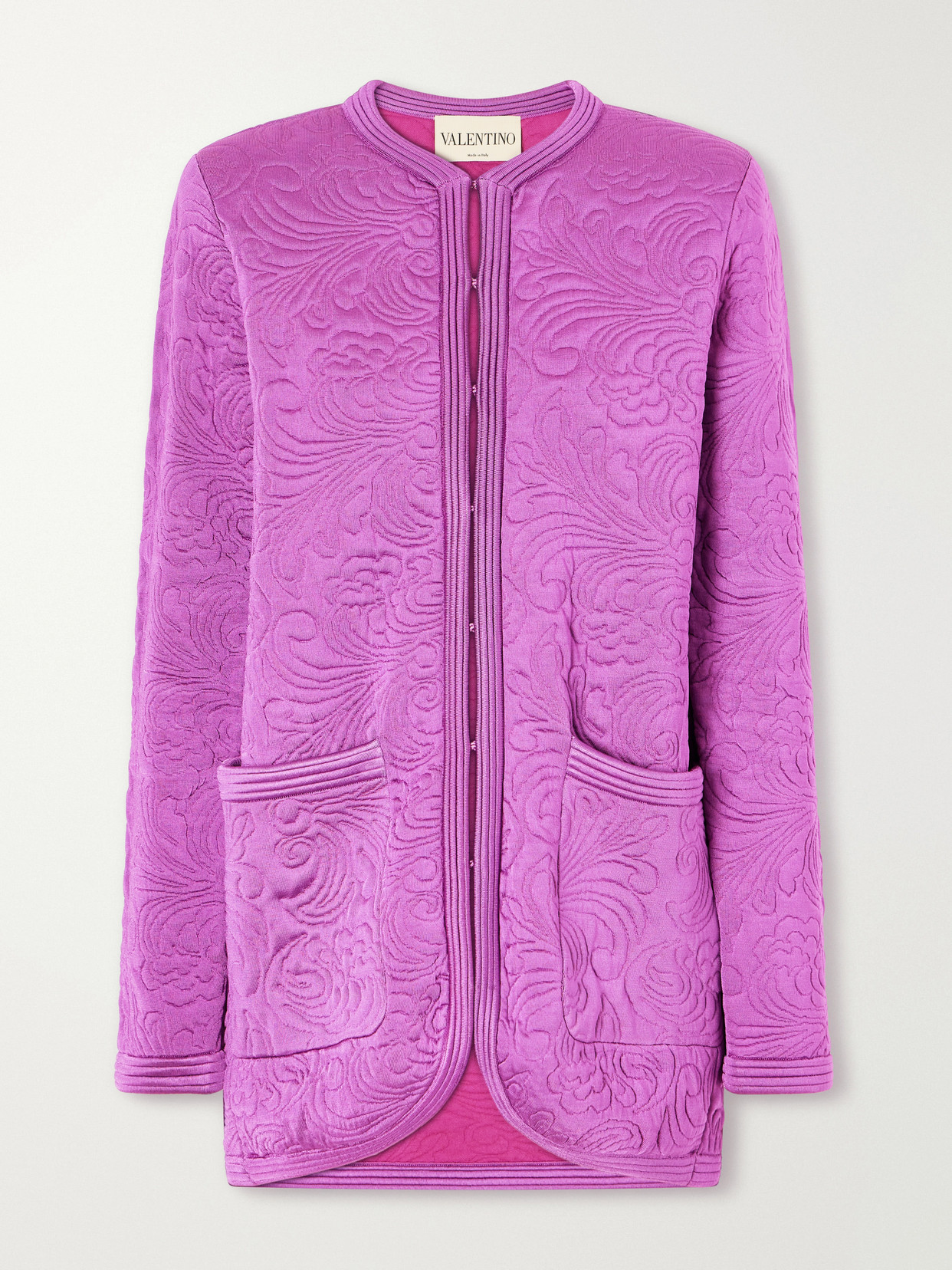 Valentino Jacquard-knit Jacket In Purple