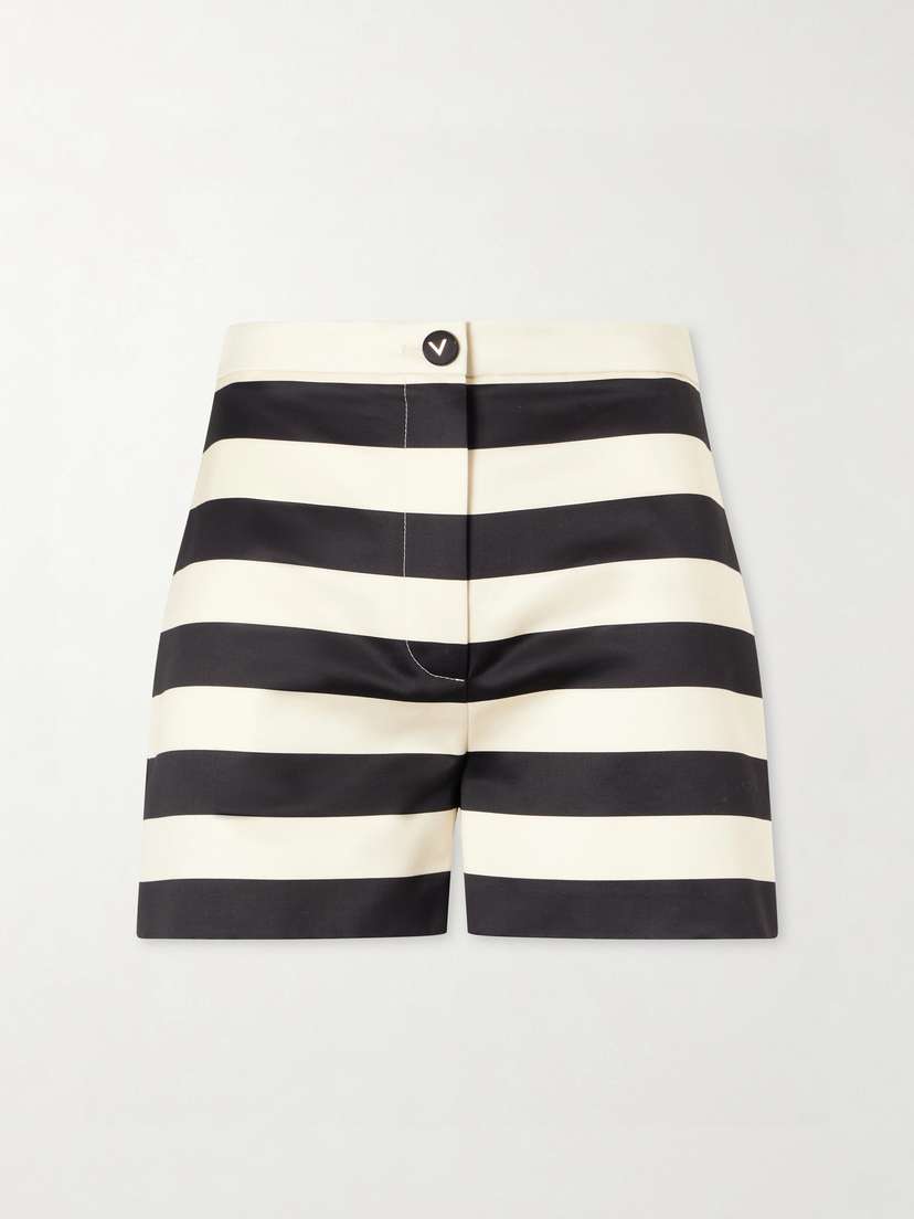 Valentino Garavani Striped Cotton Duchesse-satin Shorts | Thumbnail 5