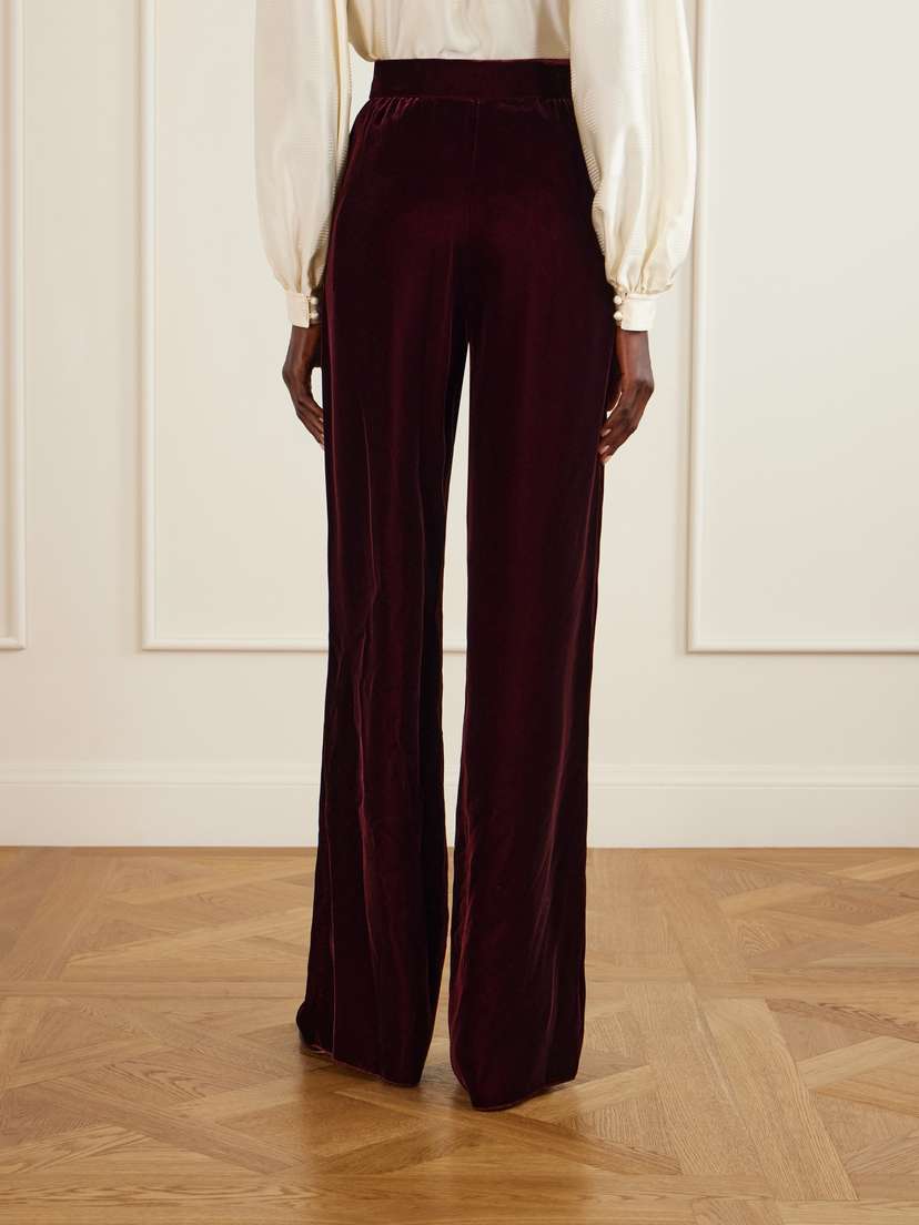 Valentino Garavani Pleated Velvet Wide-leg Pants | Thumbnail 3 Valentino Garavani Pleated Velvet Wide-leg Pants | Thumbnail 3