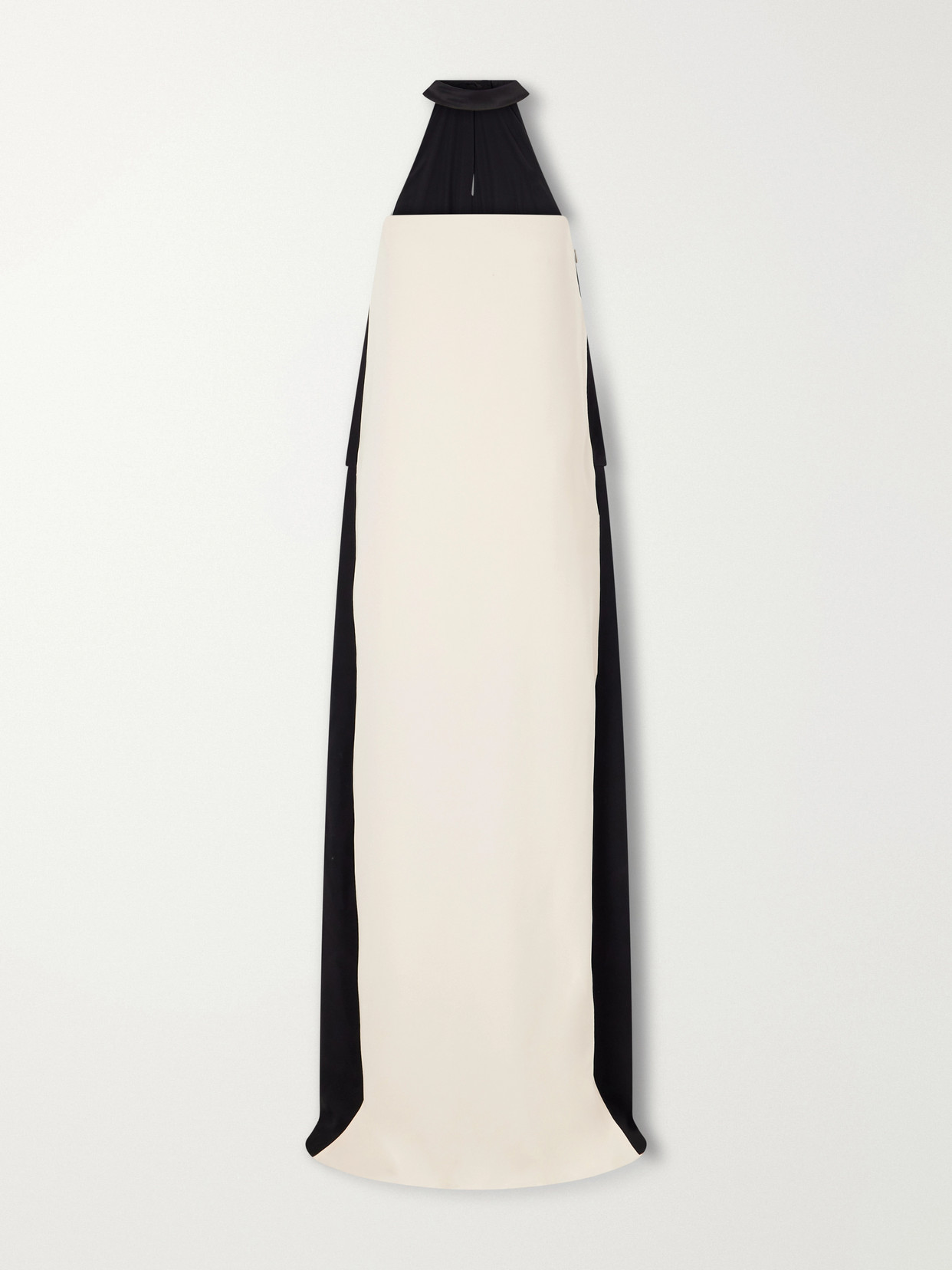 Valentino Strapless Scarf-detailed Silk-cady Gown In Neutral