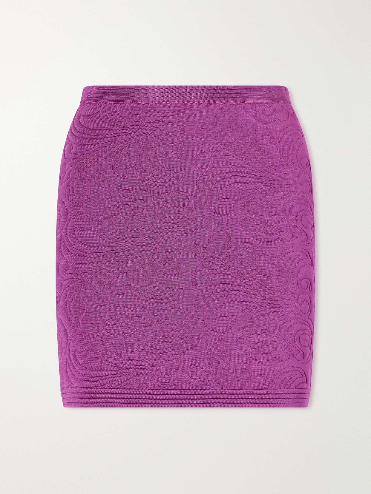 Valentino Jacquard-knit Mini Skirt In Purple