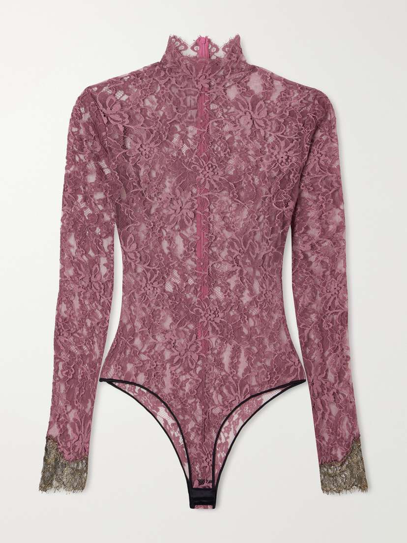 Valentino Garavani Scalloped Lace-jersey Bodysuit | Thumbnail 7 Valentino Garavani Scalloped Lace-jersey Bodysuit | Thumbnail 7