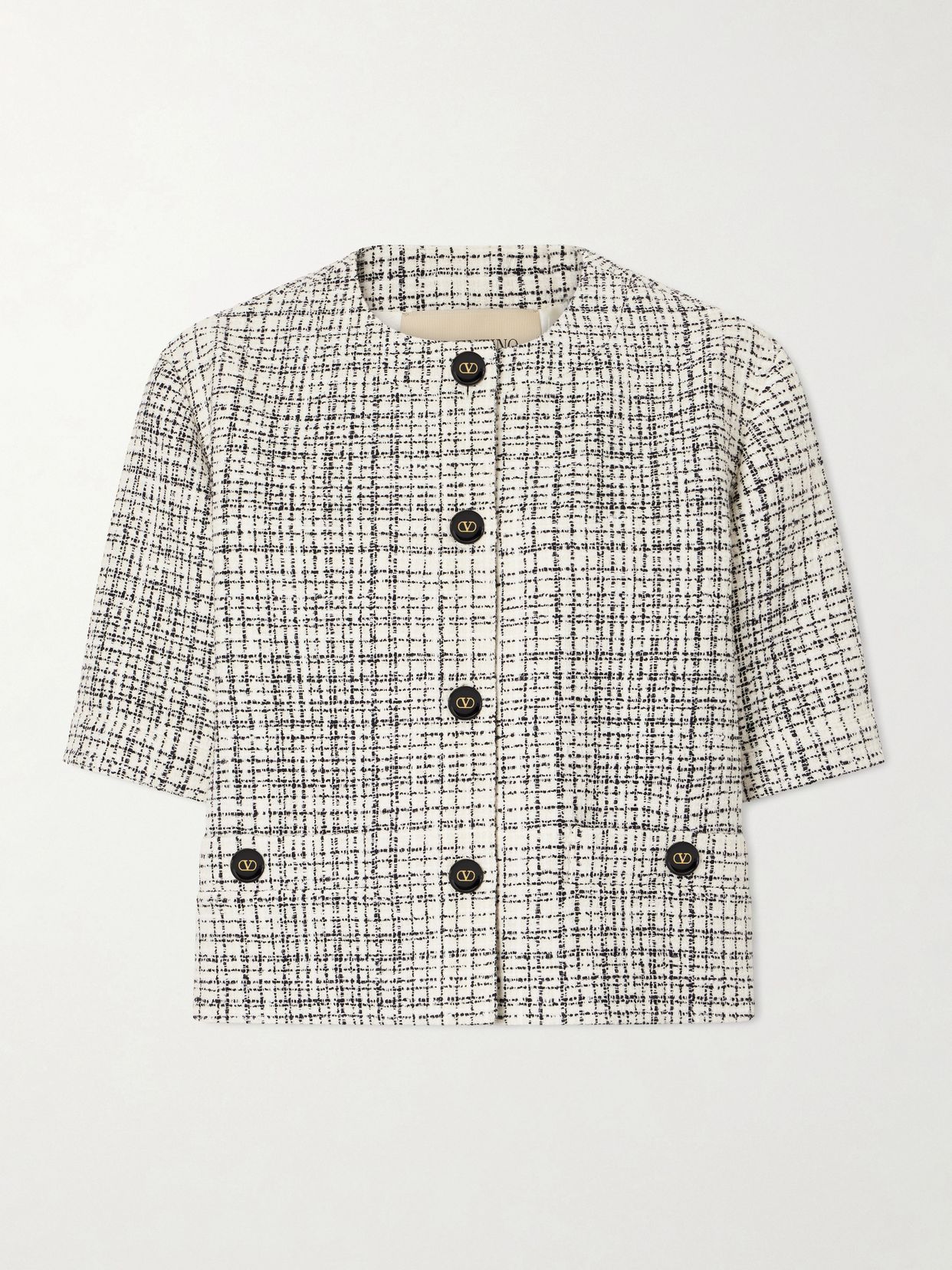 Tweed cotton-blend blazer