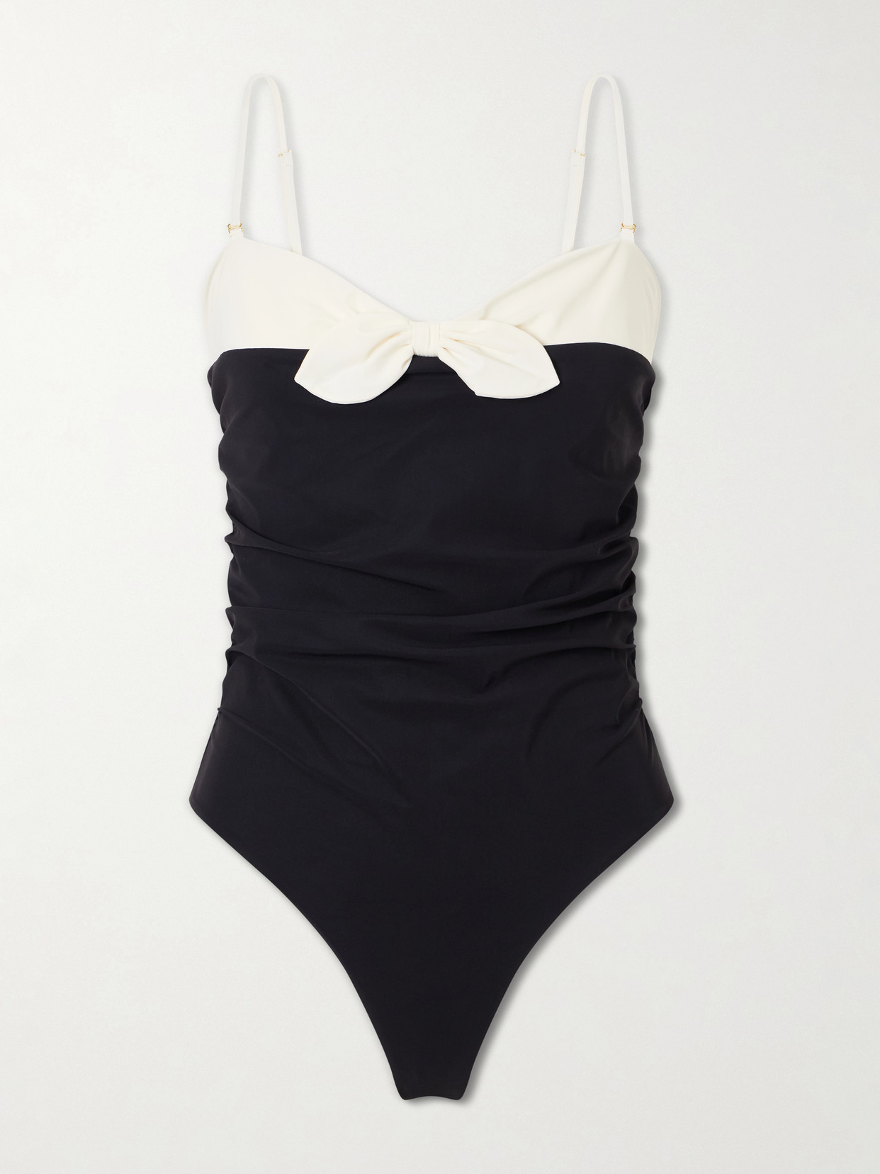 Valentino Two-tone One-piece Swimsuit In Black