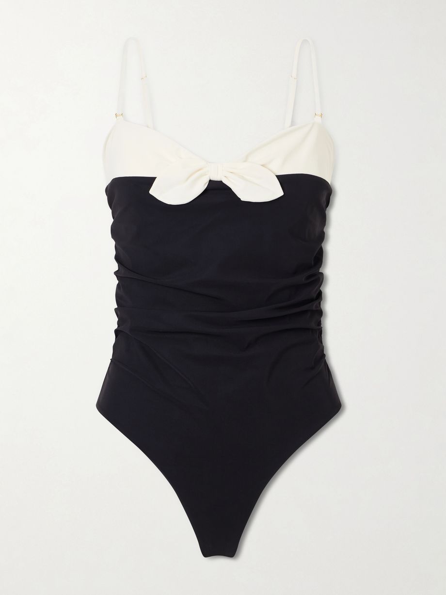 Two-tone one-piece swimsuit