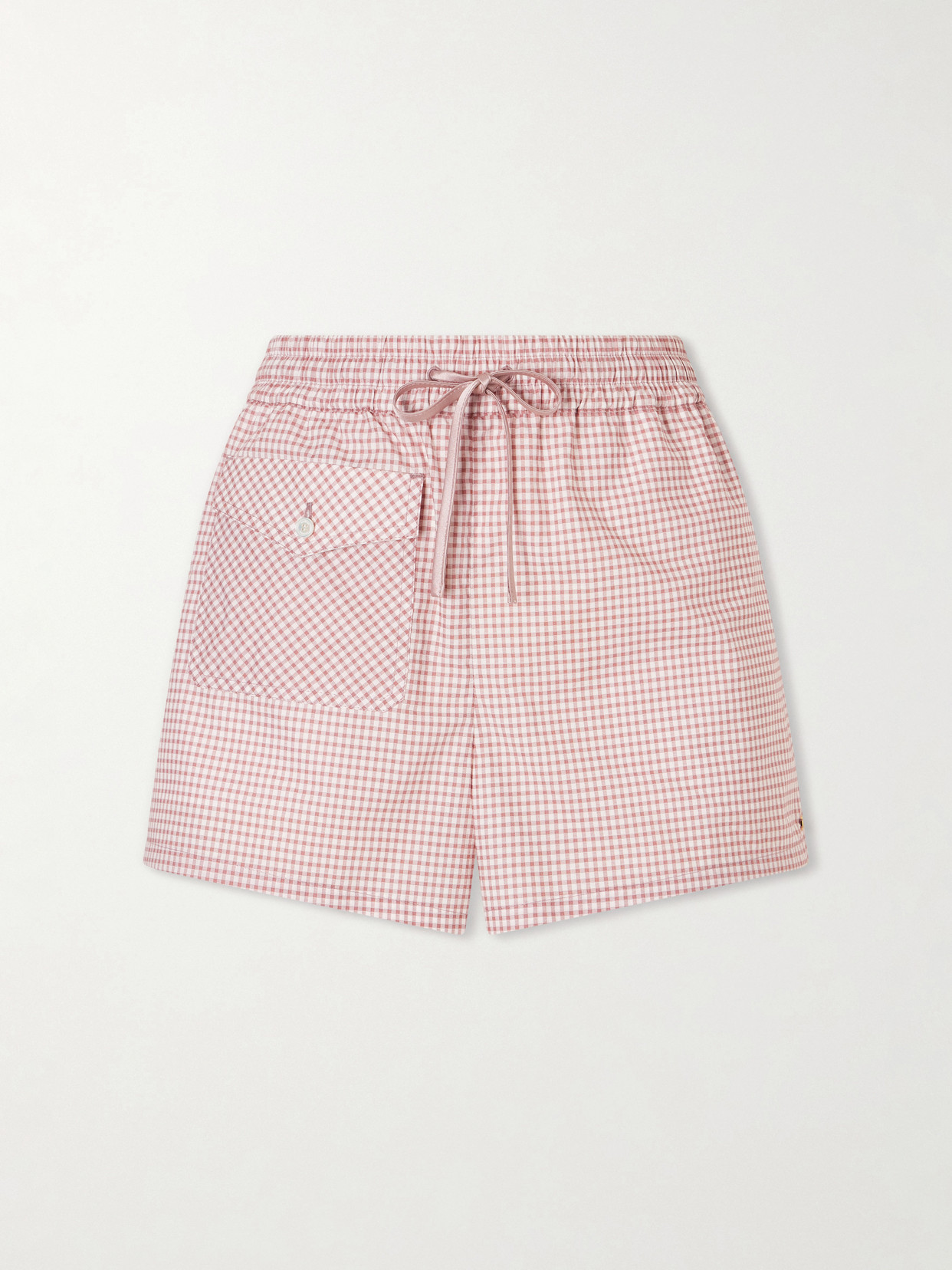 Valentino Checked Cotton-poplin Shorts In Pink